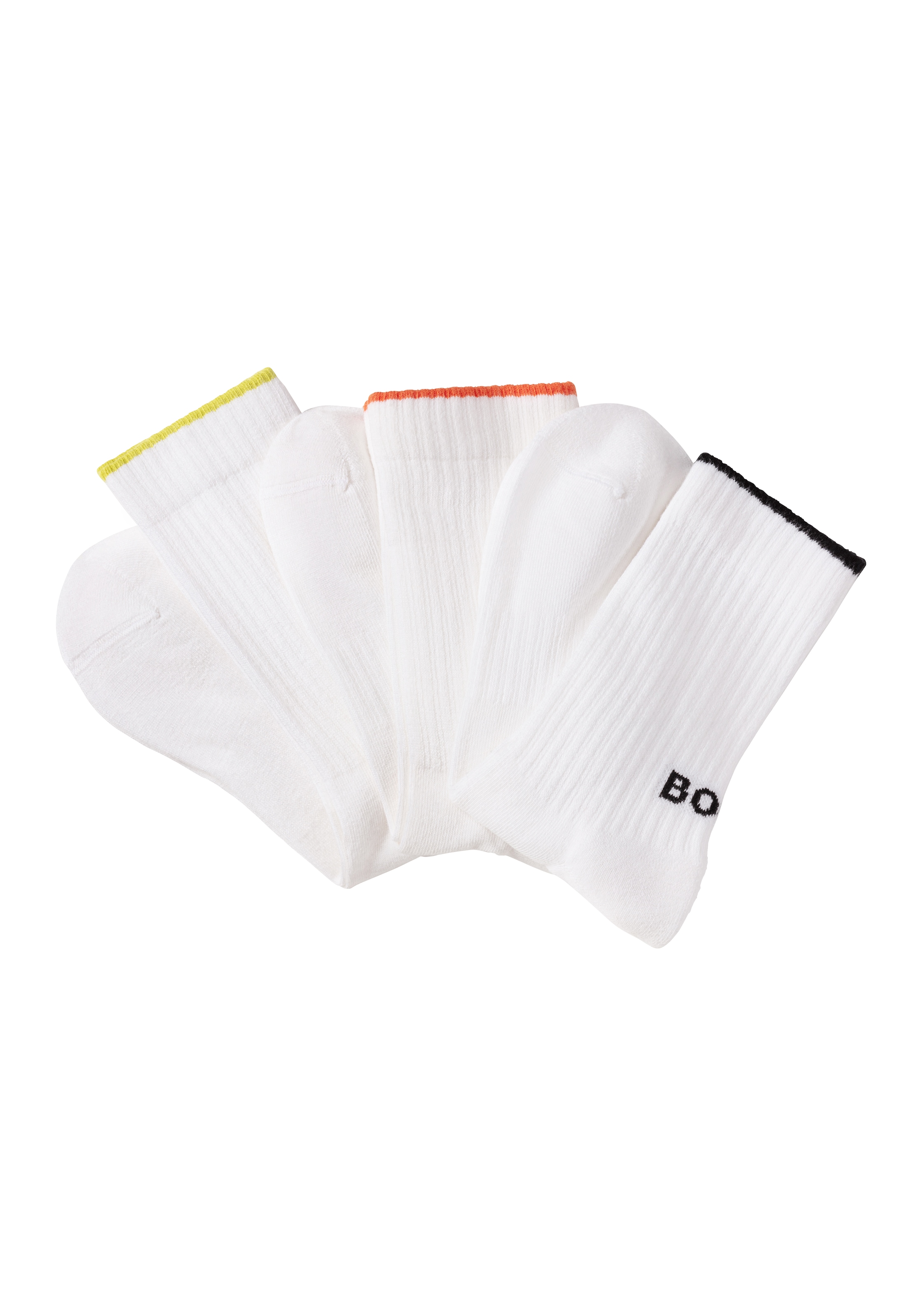 BOSS Businesssocken "3PQS Rib Logo Bam", (Packung, 3 Paar), mit Kontraststr günstig online kaufen