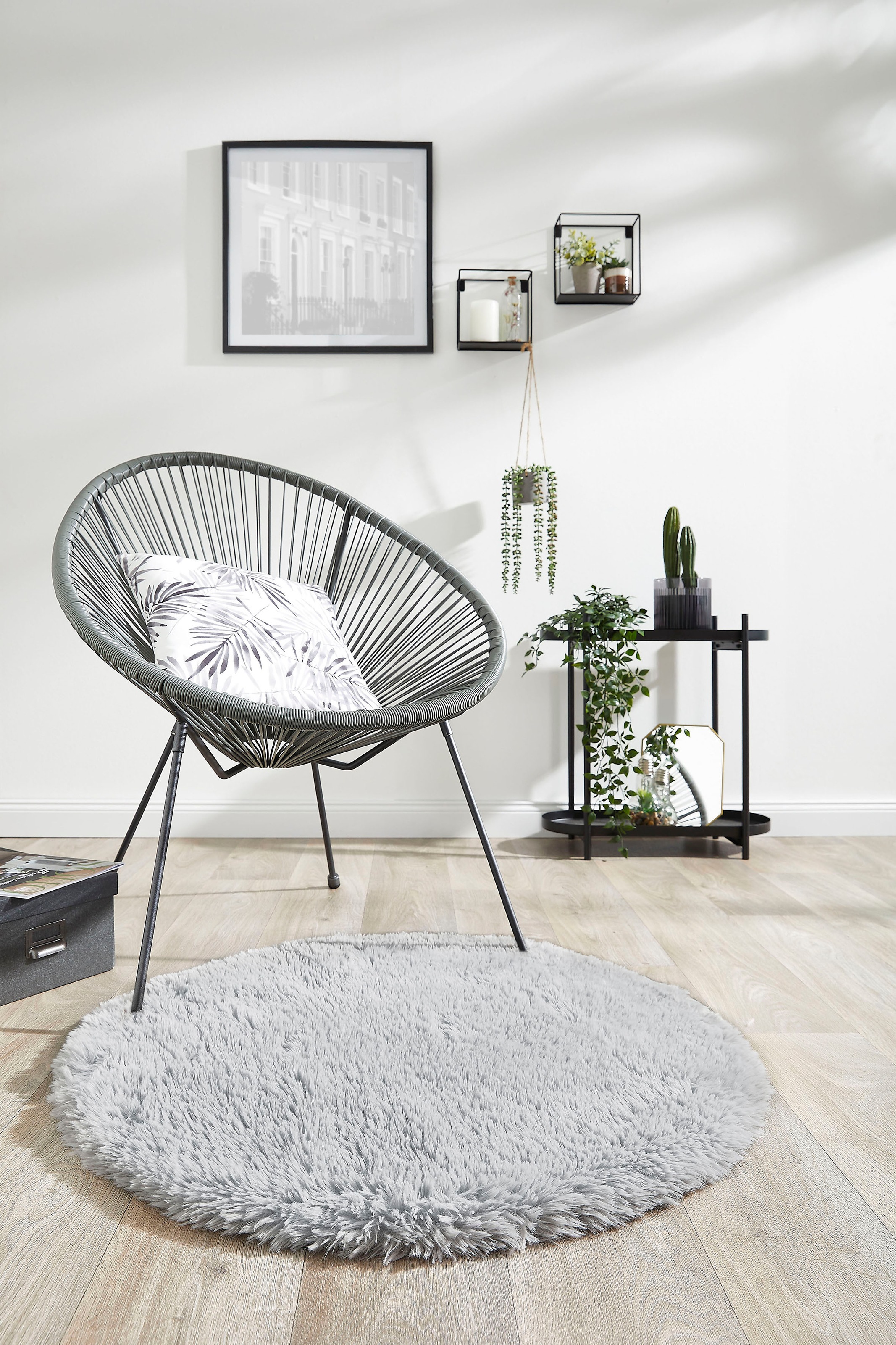 my home Fellteppich "Alpa" rund 35 mm Höhe Kunstfell, Uni Farben, sehr weic günstig online kaufen