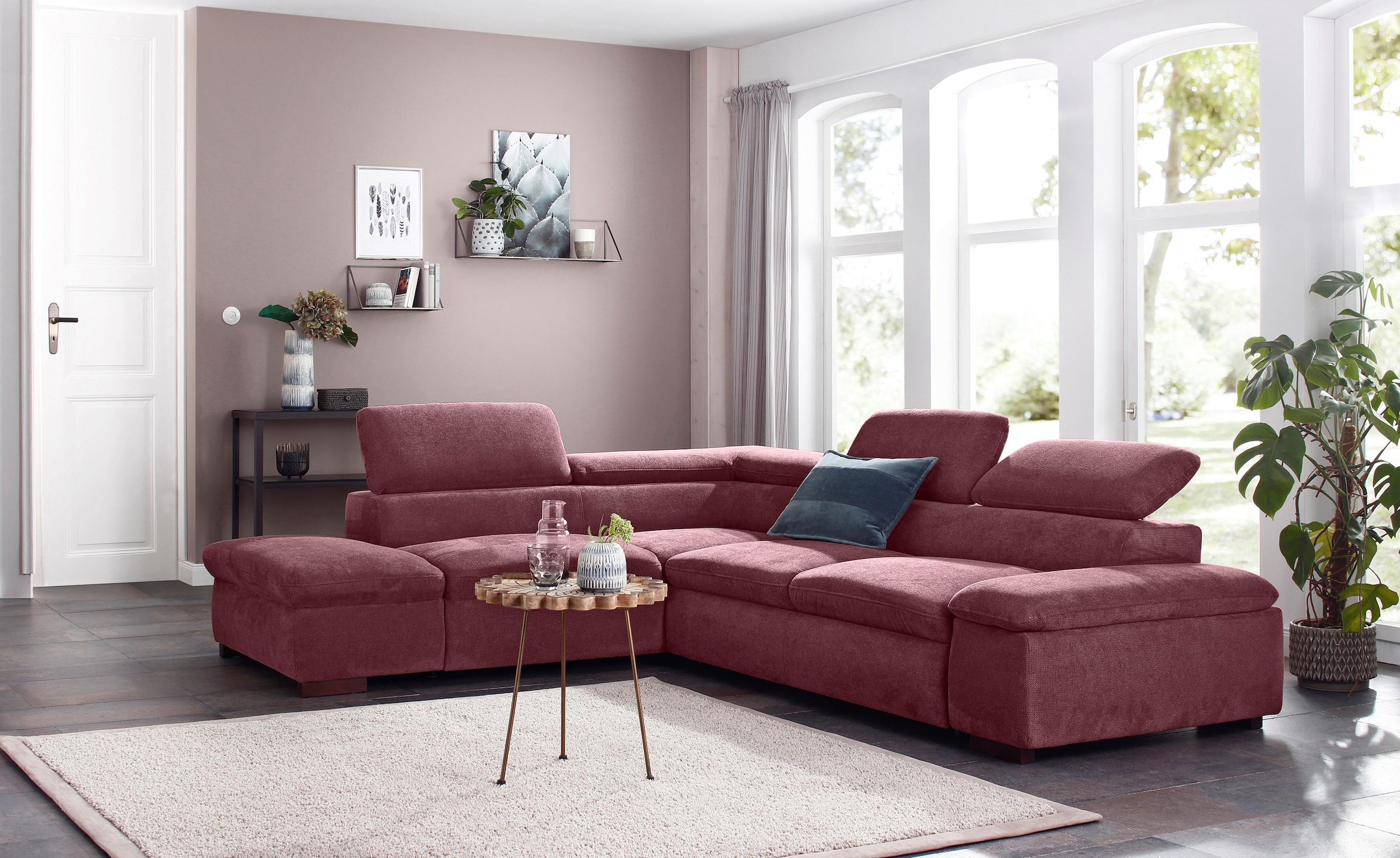 OTTO home Ecksofa "Alberto L-Form" mit Kopfteilverstellung, wahlweise mit Schlaffunktion