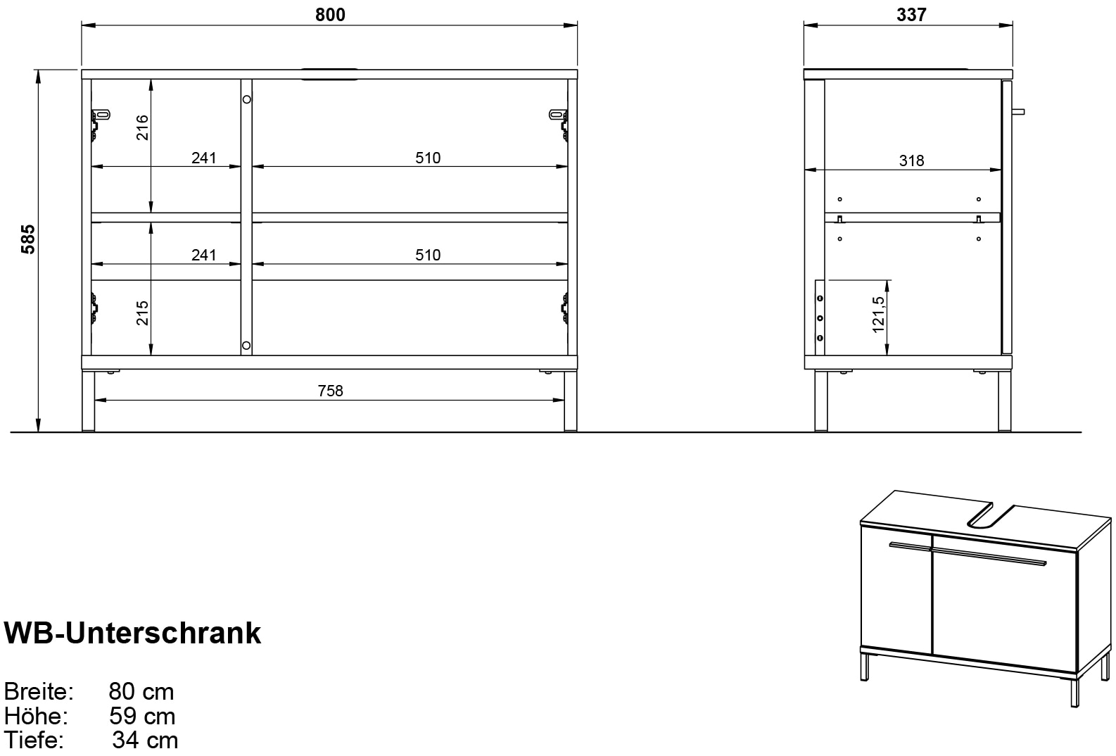 GERMANIA Badmöbel-Set »Laurino« 2 Stk. tlg.