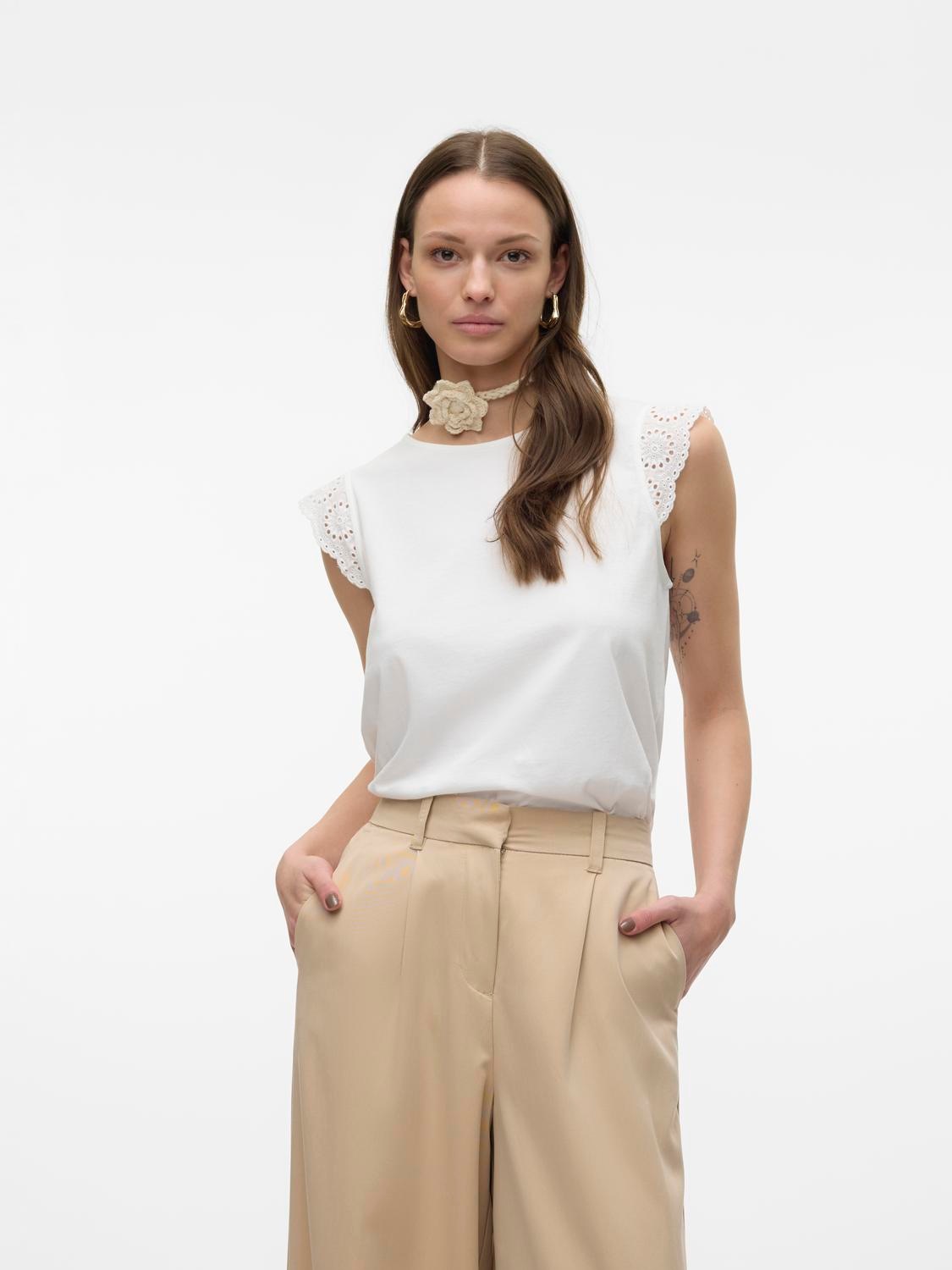 Vero Moda "VMEMILY SL GATHERING TOP JRS NOOS" Baumwolle, regular fit, Spitz günstig online kaufen