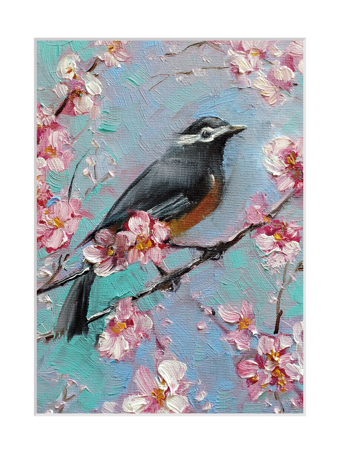 queence Bild "Mona", Vögel, gerahmt, Blumen günstig online kaufen