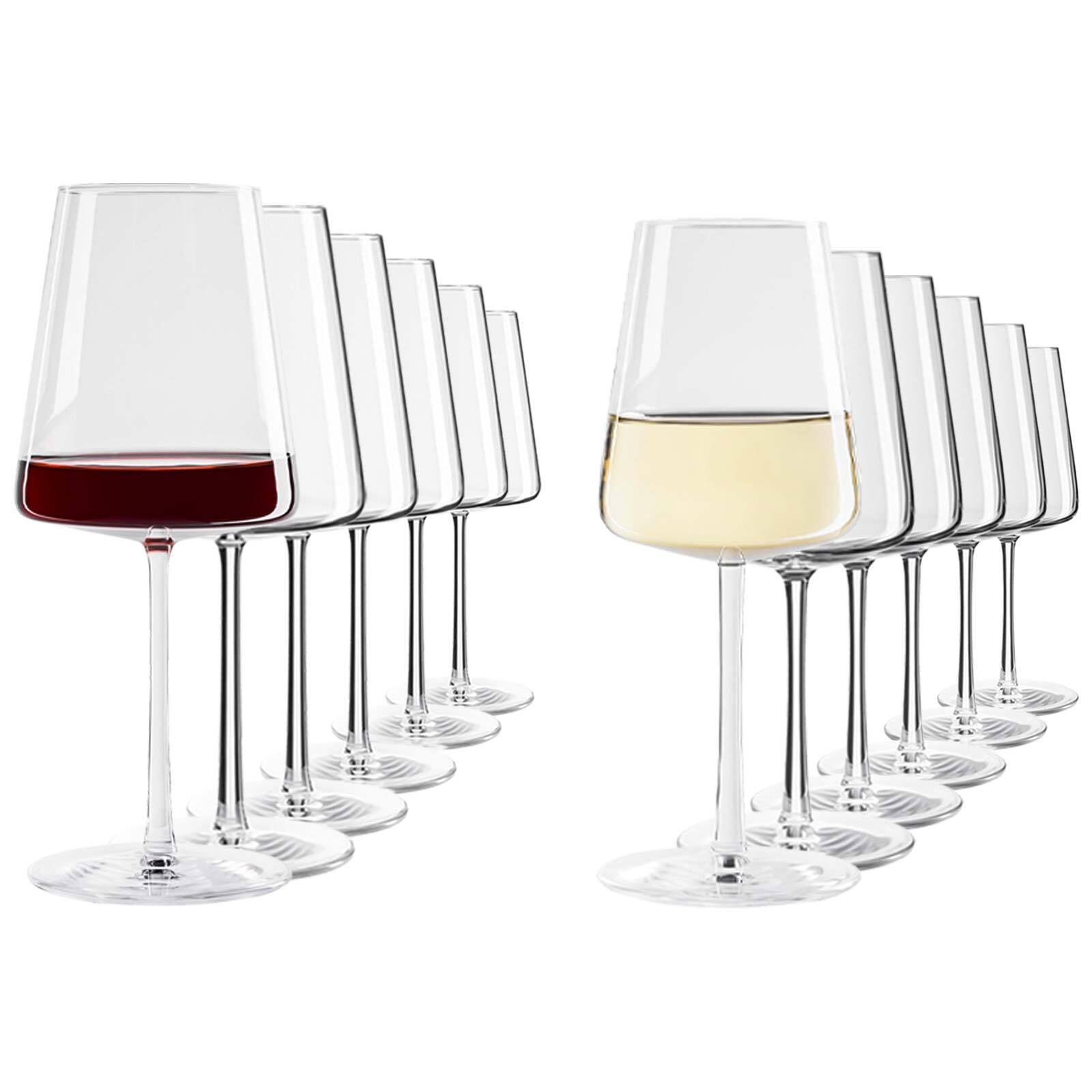 Stölzle Gläser-Set "Rot- Und Weißweingläser Power 520 Ml + 400 Ml 12er Set Transparent" Spülmaschinenfest, Wunderbar Alltagstauglich, Sehr