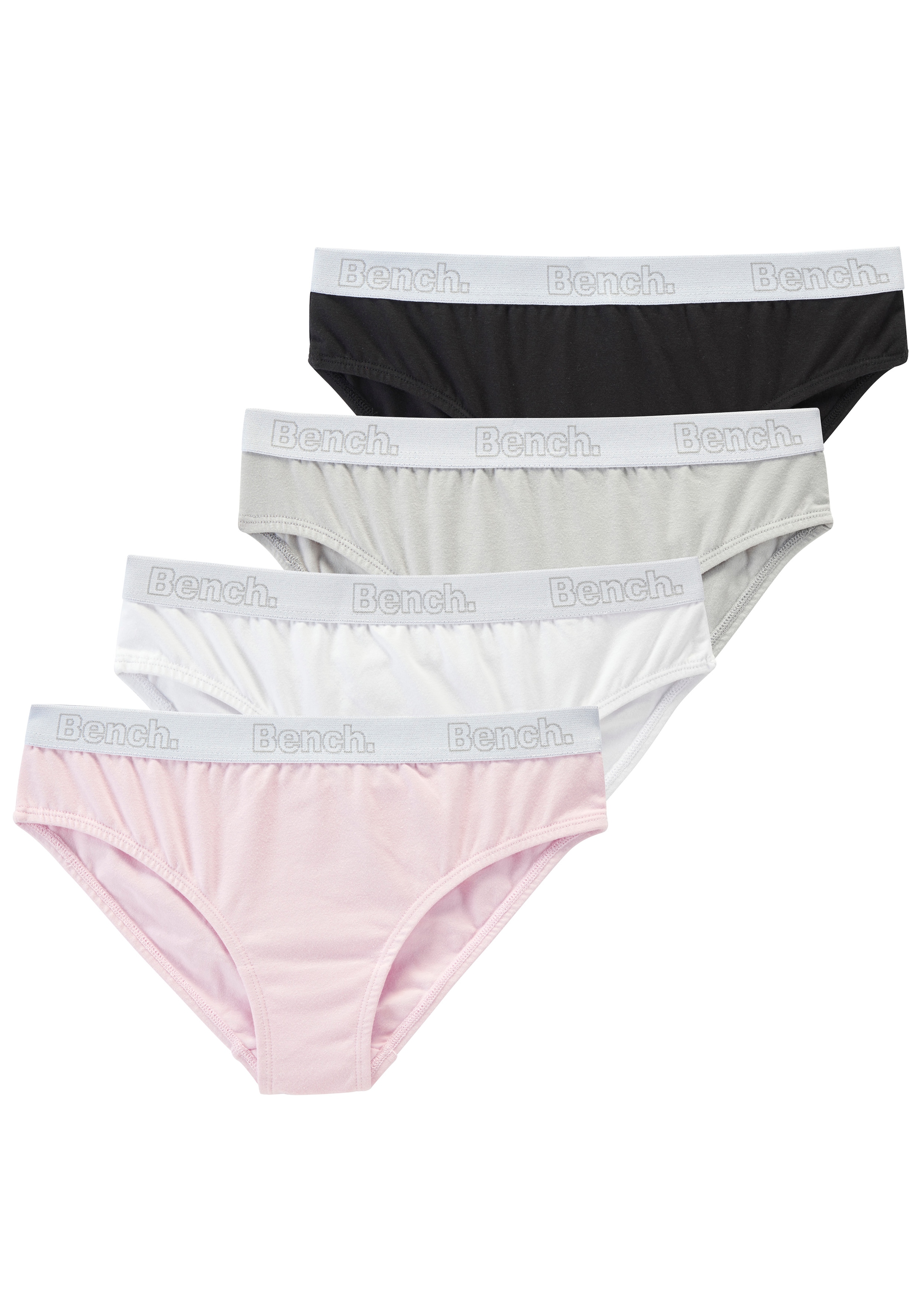BENCH. Mädchen Slip, Gr. 122rosa, grau, weiß, schwarz, Jersey, Obermaterial: 92% Baumwolle, 8% Elasthan, unifarben, Unterhosen, Mädchen - mit weichem