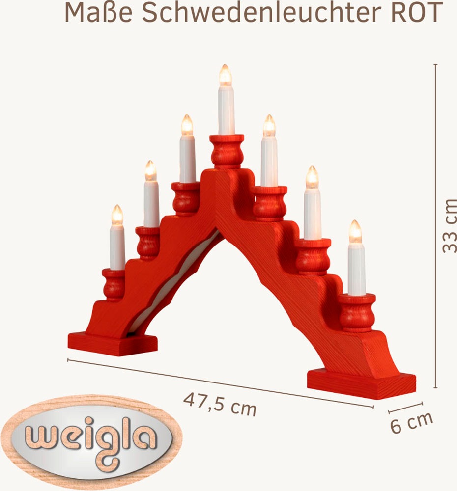 Weigla Lichterbogen "Schwede, Weihnachtsdeko, Made in Germany" 1 Stk. 7-fla günstig online kaufen