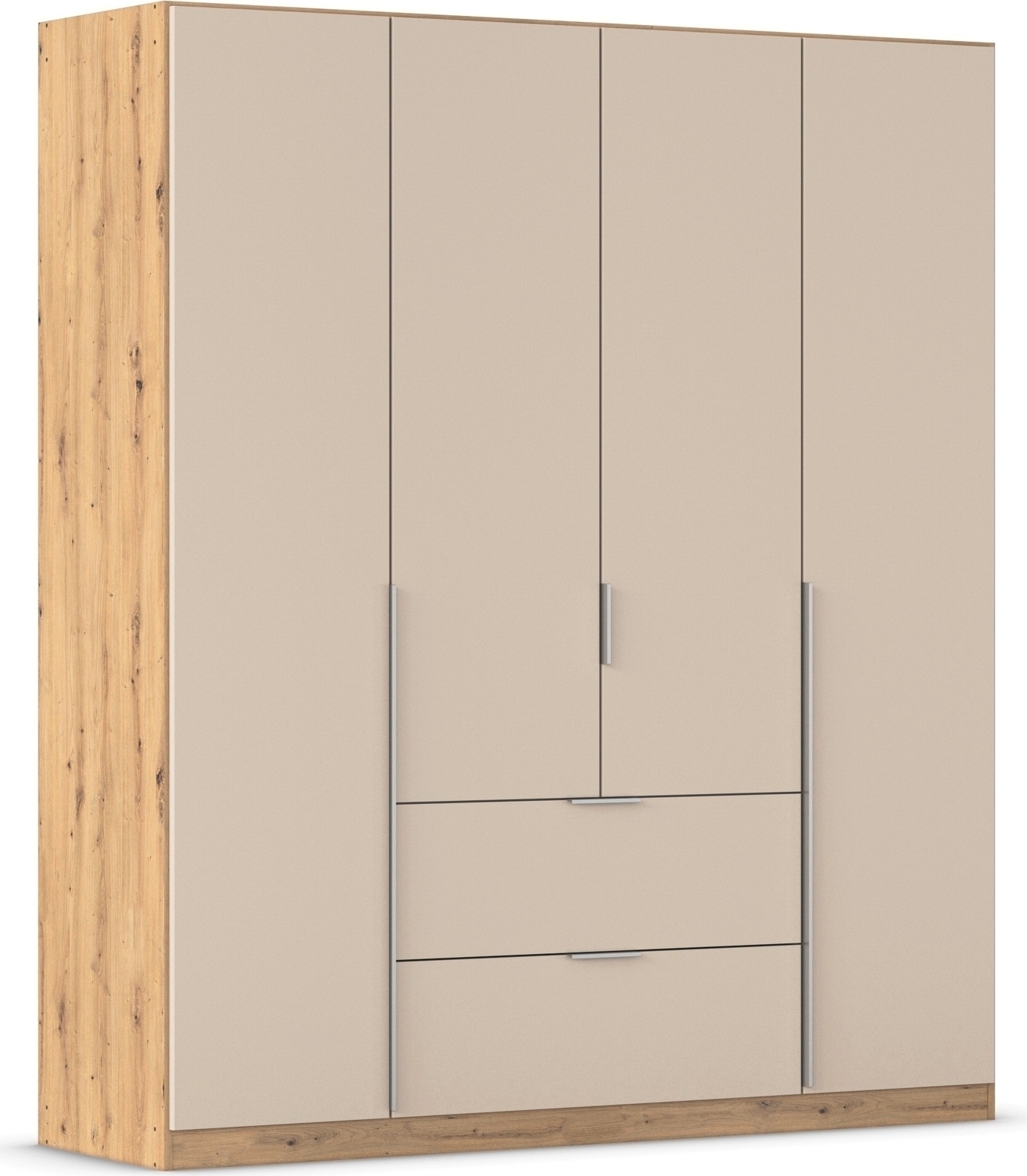 OTTO home Drehtürenschrank "Kleiderschrank Schrank Garderobe AGORDO mit Dekor- oder Hochglanzfront" in zwei Griff-Farben, Breite 181 cm, mit Außenschubkästen, Serie in 7 Breiten und 2 Höhen MADE IN GERMANY