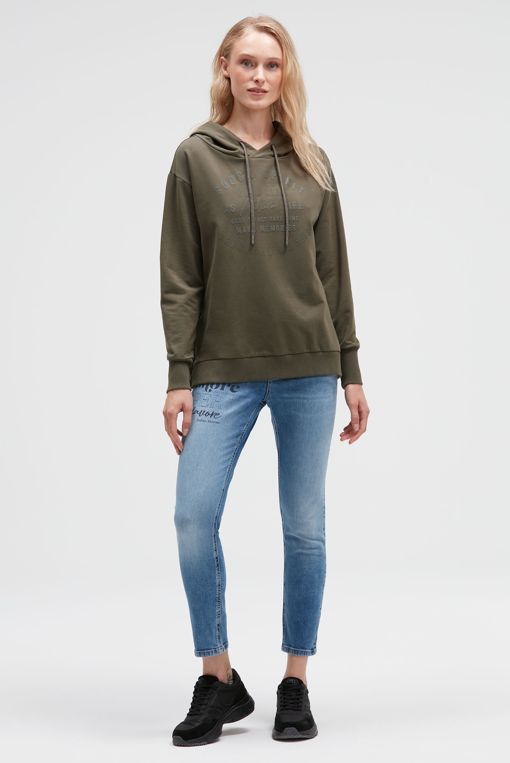 SOCCX Kapuzensweatshirt, mit Reißverschluss an den Seiten
