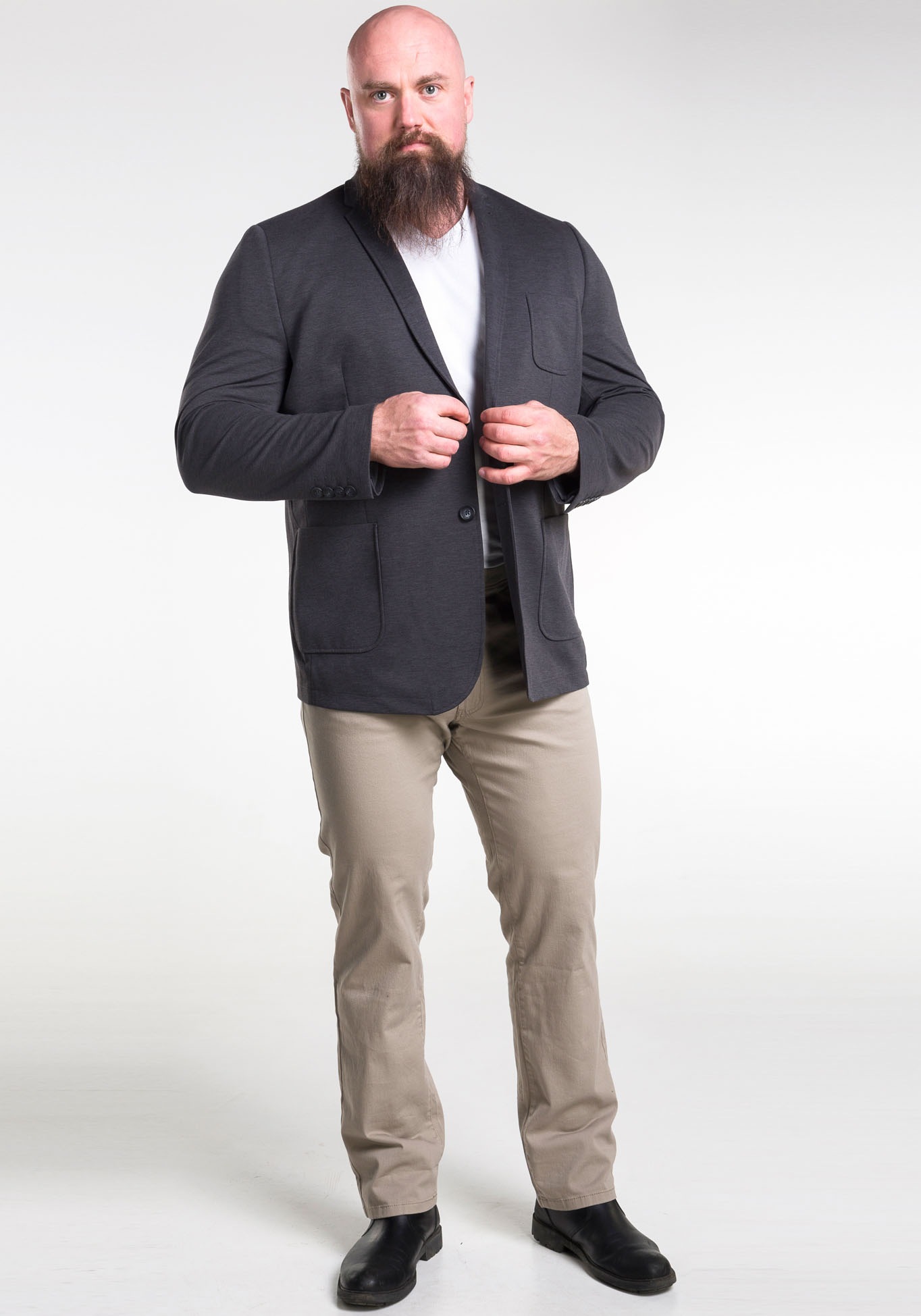 Man's World Plus Men's Jersey Blazer Dark Gray Size 78 3