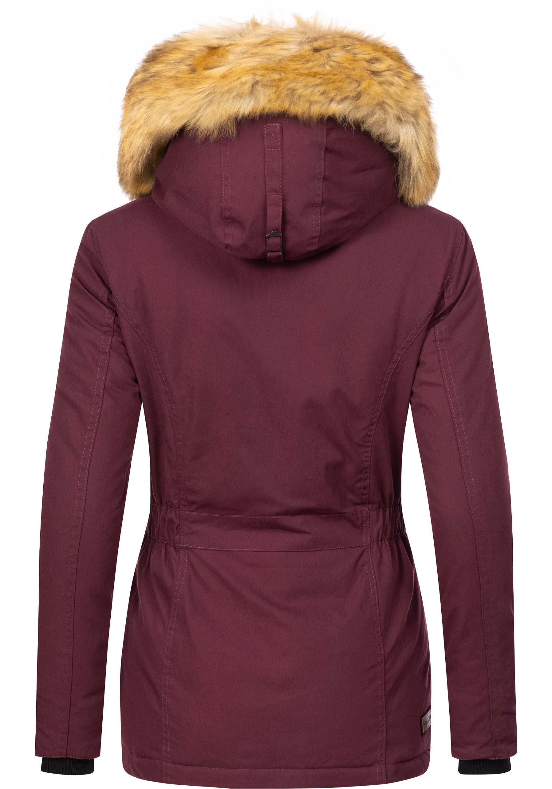 Navahoo Winterjacke »Laura«, mit Kapuze, edler Parka mit Kunstfell-Kapuze