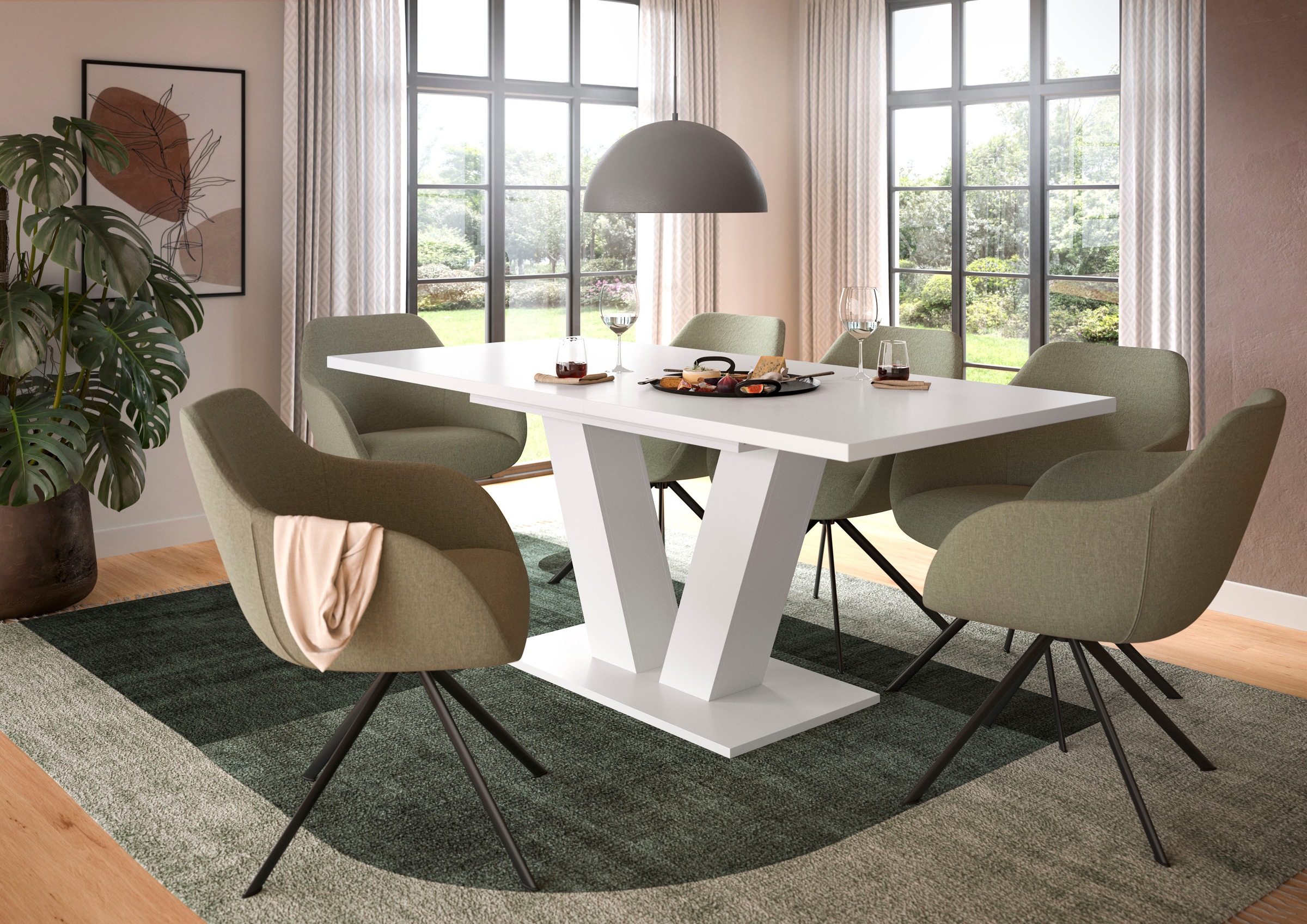 Home affaire Esstisch "Motus, ausziehbar 150 -190 cm, inklusive 40 cm Einle günstig online kaufen