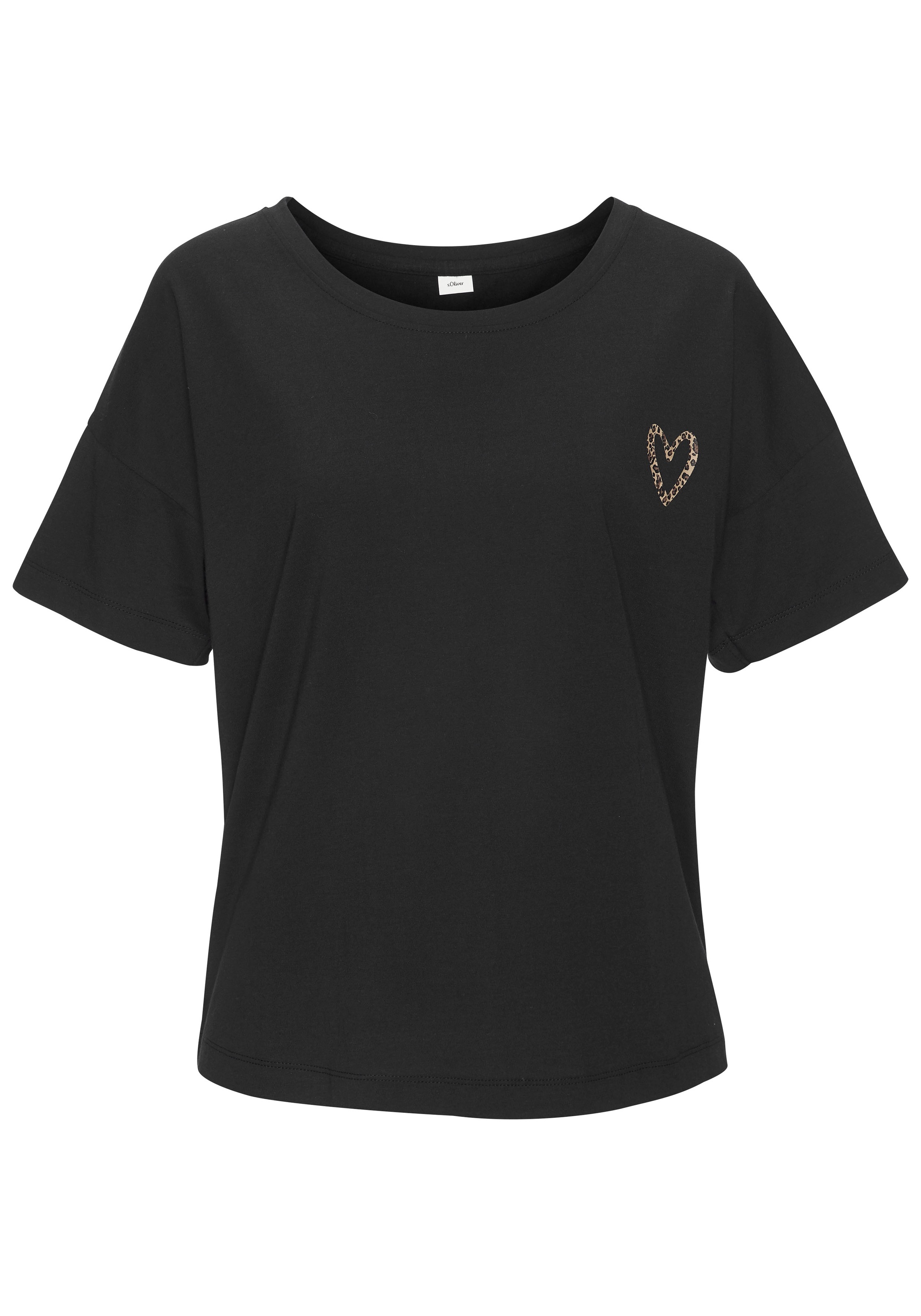 s.Oliver T-Shirt 1-teilig, 1 tlg. mit kleinem Herzprint auf der Brust günstig online kaufen