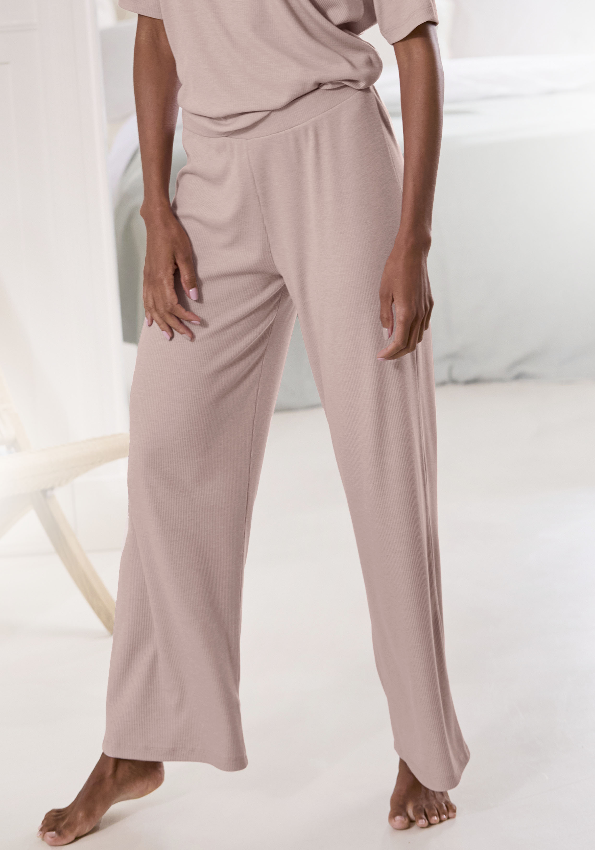 Vivance Dreams by Lascana Pyjamahose in weicher Rippqualität