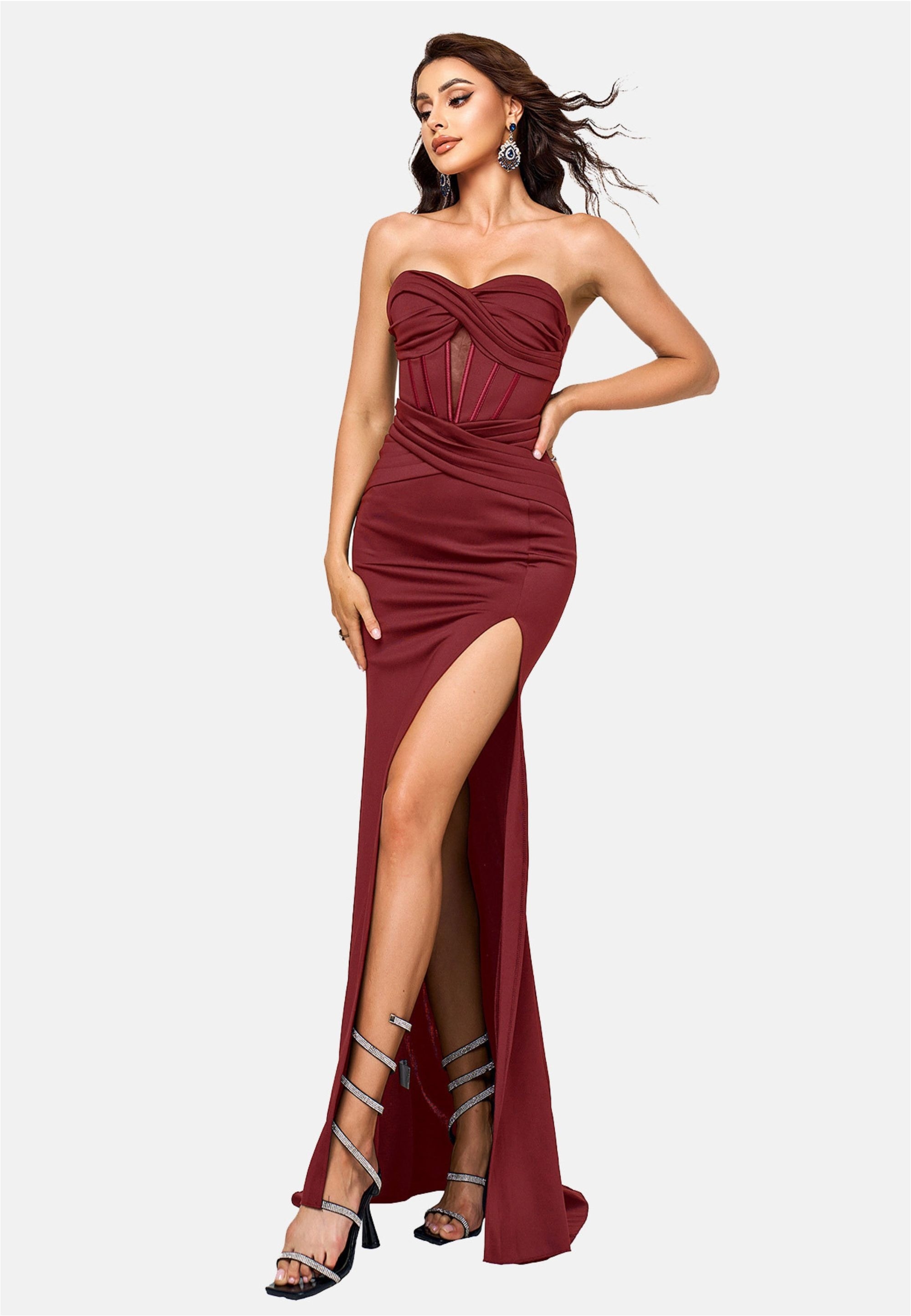 Moda Minx Jerseykleid, im schulterfreien Design