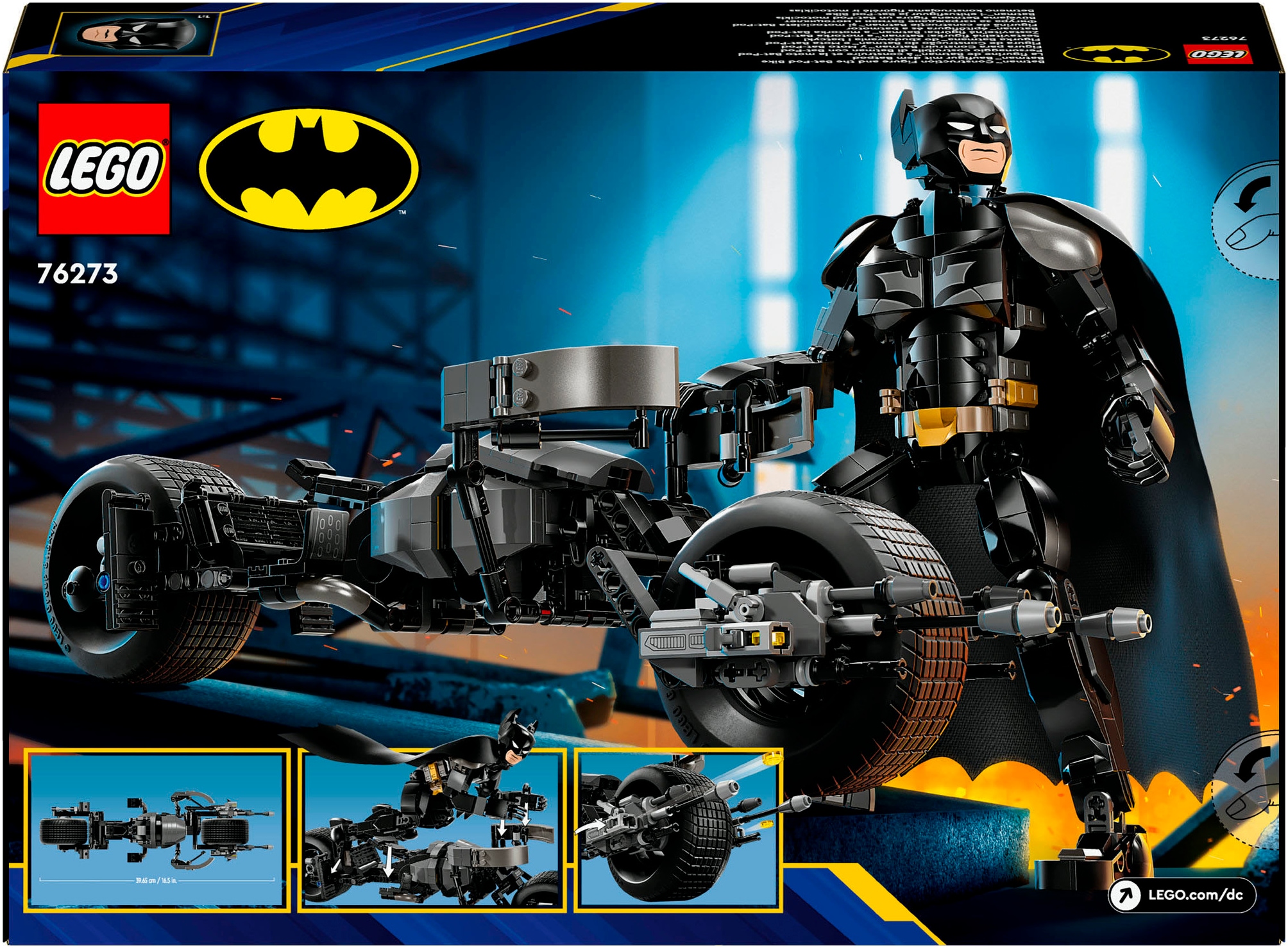 LEGO® Konstruktionsspielsteine »Batman™ Baufigur mit dem Batpod (76273), LEGO Super Heroes«, (713 St.), Made in Europe