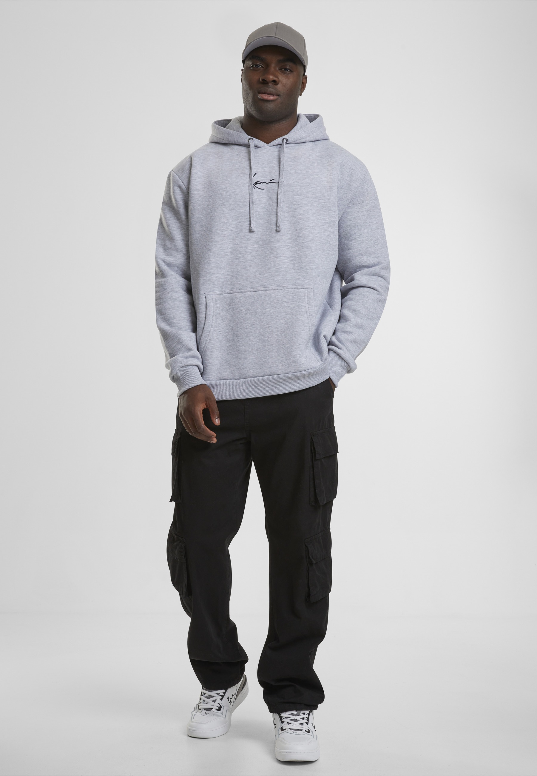 Karl Kani Rundhalspullover »Karl Kani Männer KKMQ32061GRY Small Signature Hoodie ash grey« 1 Stk.