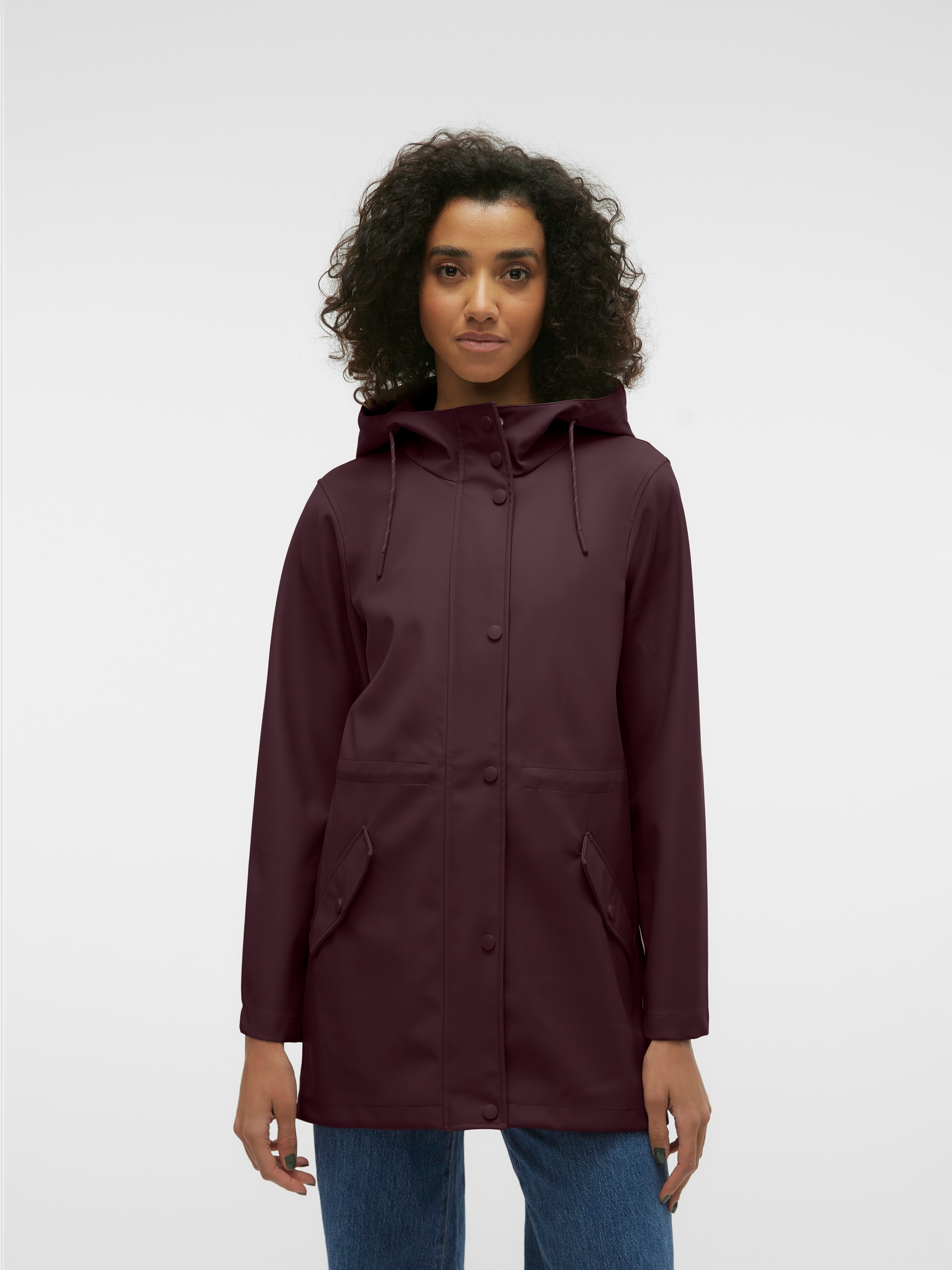 Vero Moda Regenjacke "VMMALOU COATED JACKET" mit Kapuze Lederimitat günstig online kaufen