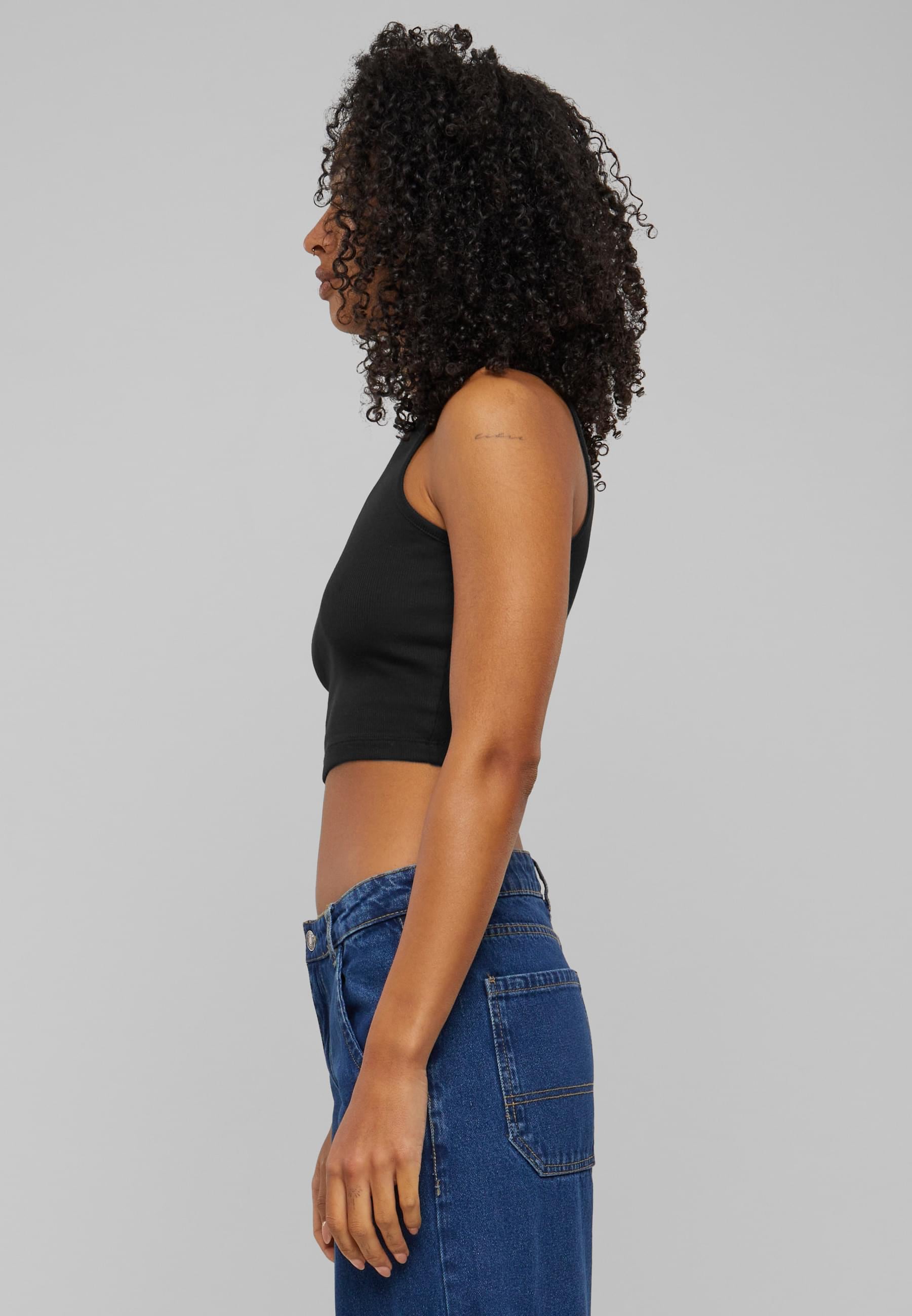 URBAN CLASSICS Muskelshirt »Urban Classics Damen Ladies Organic Cropped Rib Top«, (1 tlg.)