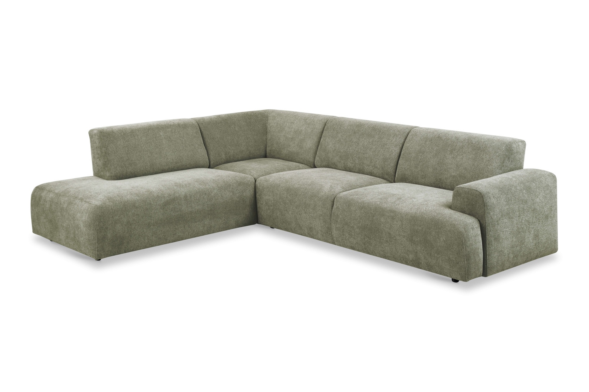 andas Ecksofa »Linkka, Breite 282 cm«, L-Form, in einem weichen Chenille-Stoff, mit Wellenunterfederung