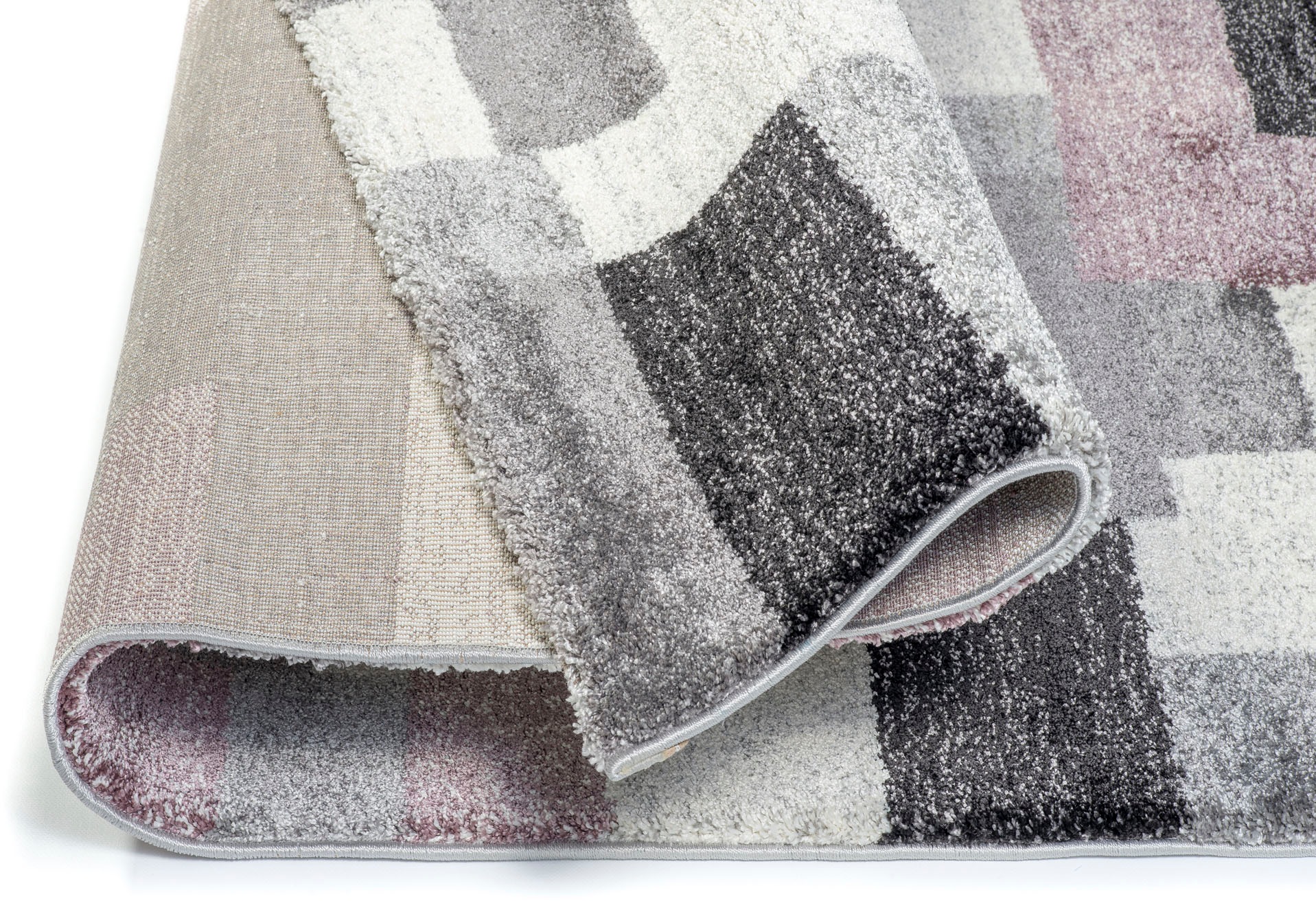 Teppich OCI DIE TEPPICHMARKE "STEADY ALLOVER", lila (flieder, grau), B:65cm H:20mm L:130cm, Polypropylen (PP), Teppiche, Teppich, Frisé Kurzdlor, Mosaik, robust, Wohnzimmer 3