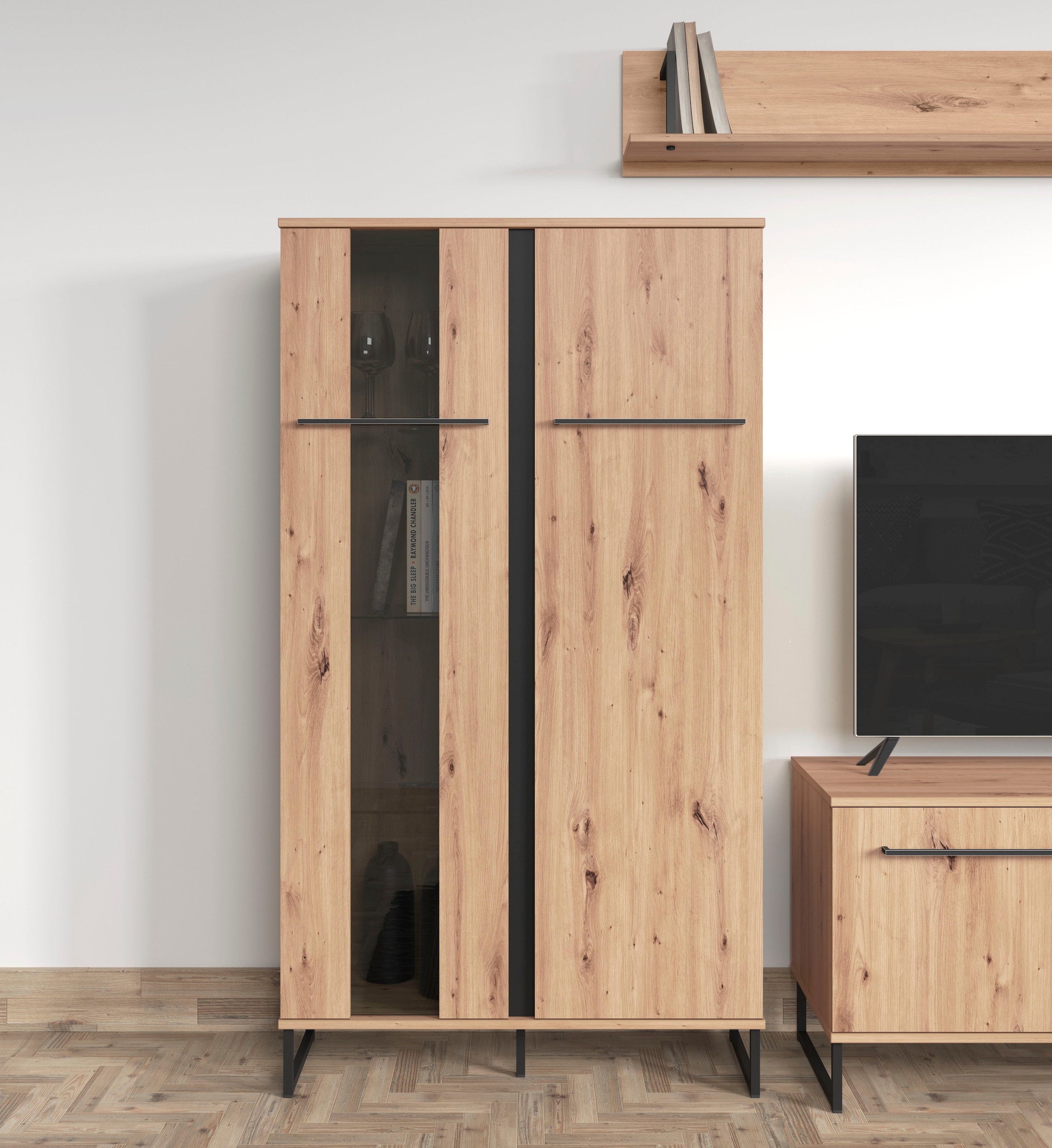 Home affaire Highboard "Sardinia" Vitrine, Breite 84 cm