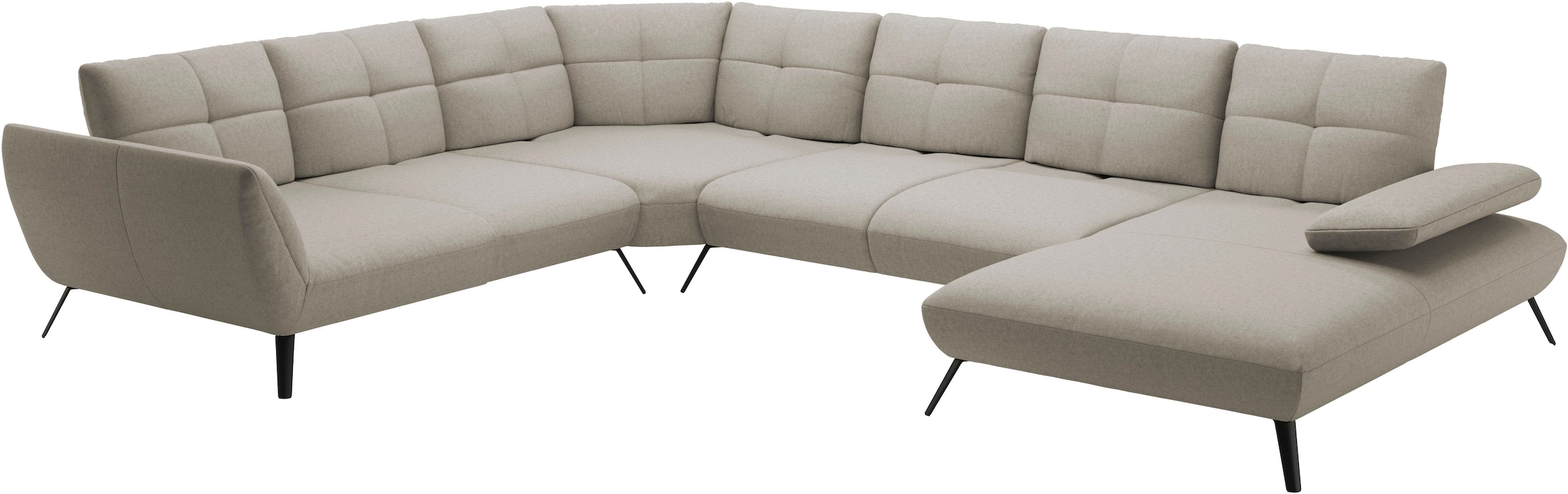 Places of Style Wohnlandschaft »Mikado U-Form«, inkl. Sitztiefenverstellung und Armteilverstellung