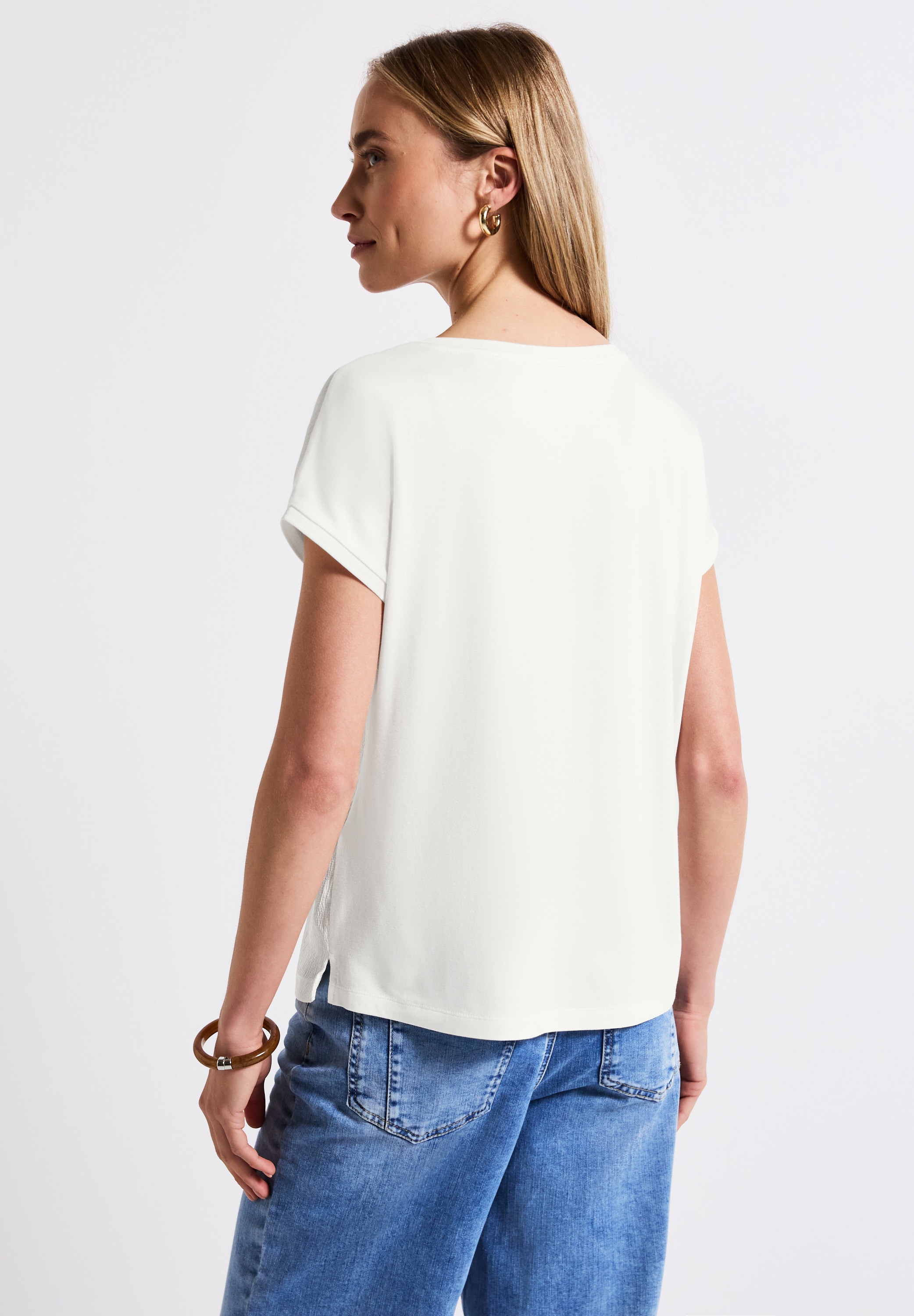 STREET ONE T-Shirt, aus elastischem Materialmix