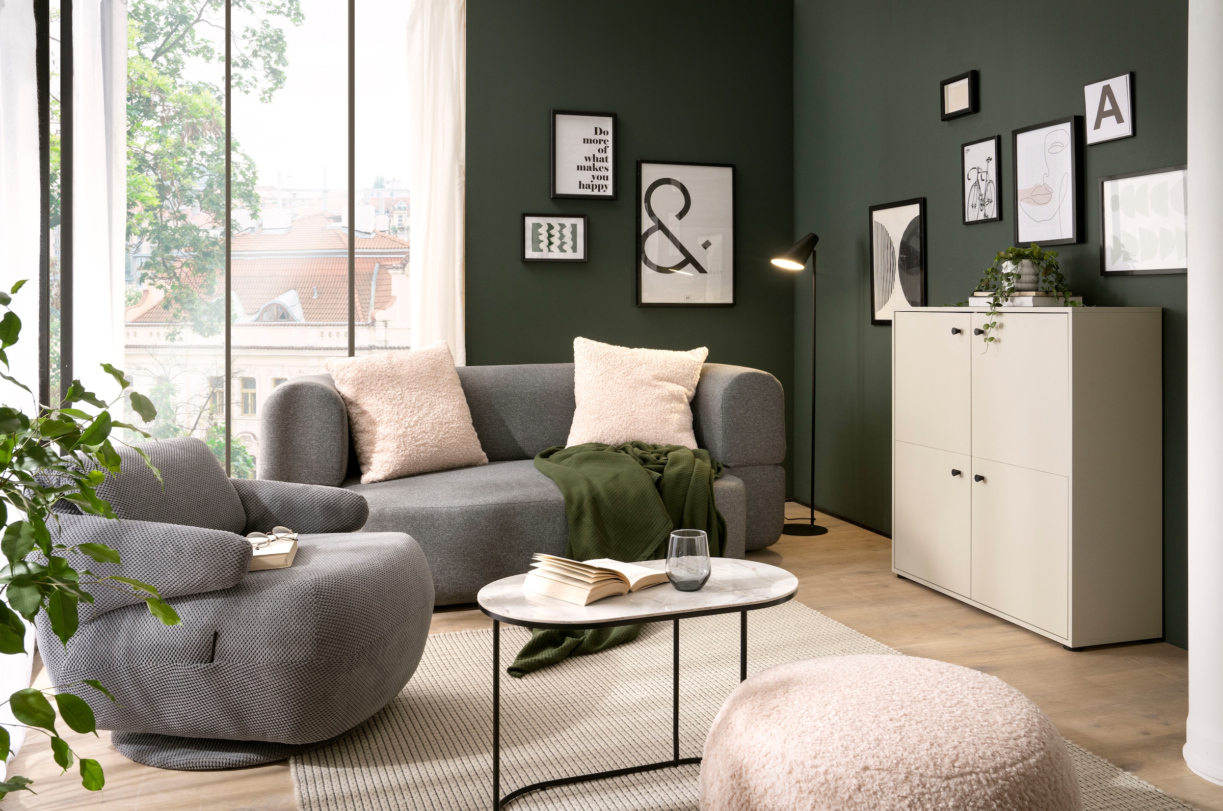 welltime Hochkommode »Lovund, Breite 98 cm«, Türscharniere mit Softclose-Funktion