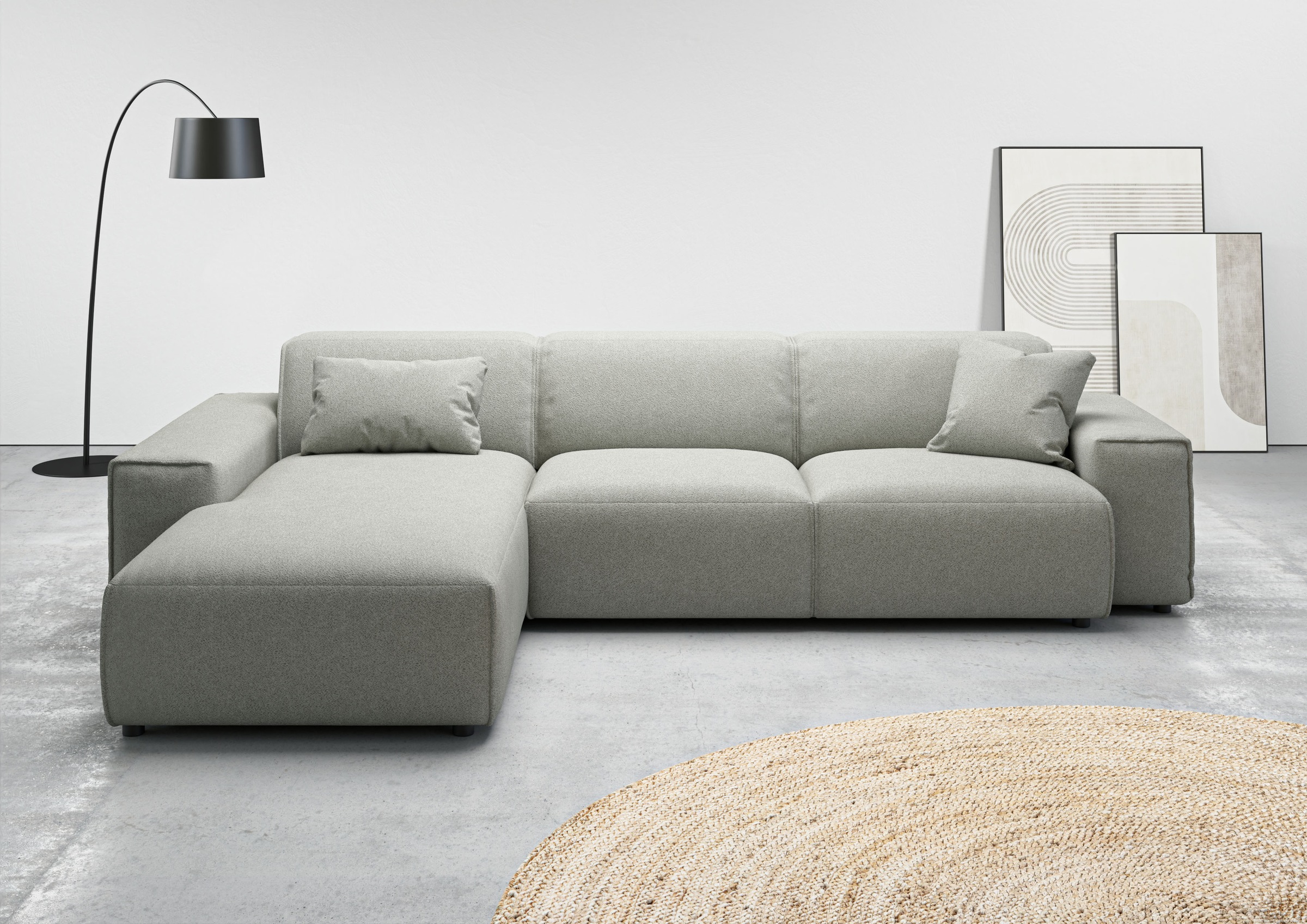 andas Ecksofa »Glimminge auch in Breitcord, Feincord, Bouclé + Easy care-Bezug«, L-Form, Breite 294, Zierkissen