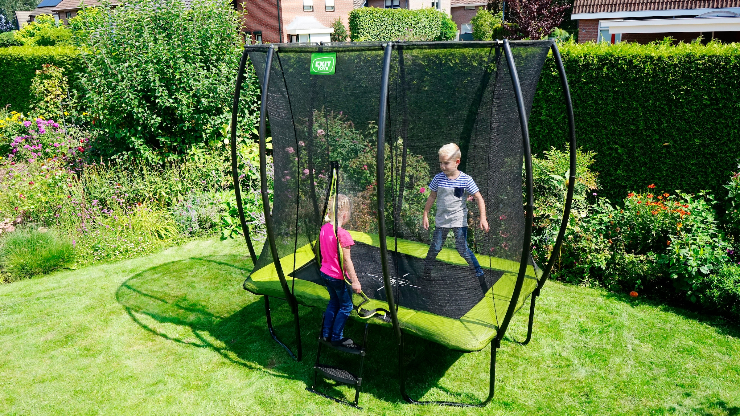 EXIT Gartentrampolin »Silhouette, grün«, mit Sicherheitsnetz
