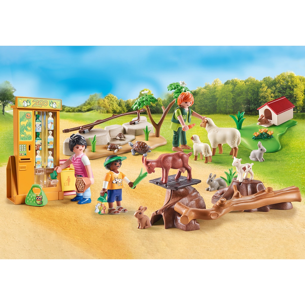 Playmobil® Konstruktions-Spielset »Erlebnis-Streichelzoo (71191), Family Fun«, (63 St.)