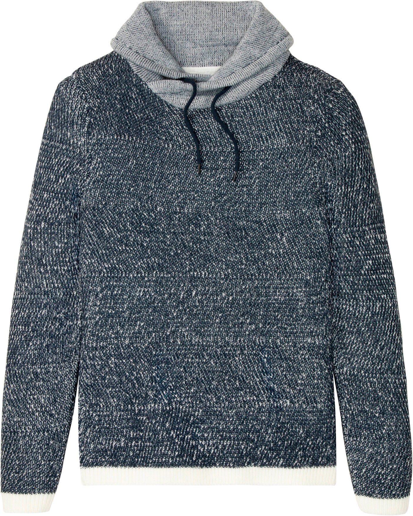 bonprix Strickpullover aus Polyacryl, mit Schalkragen und Kordelzug, melierte Optik