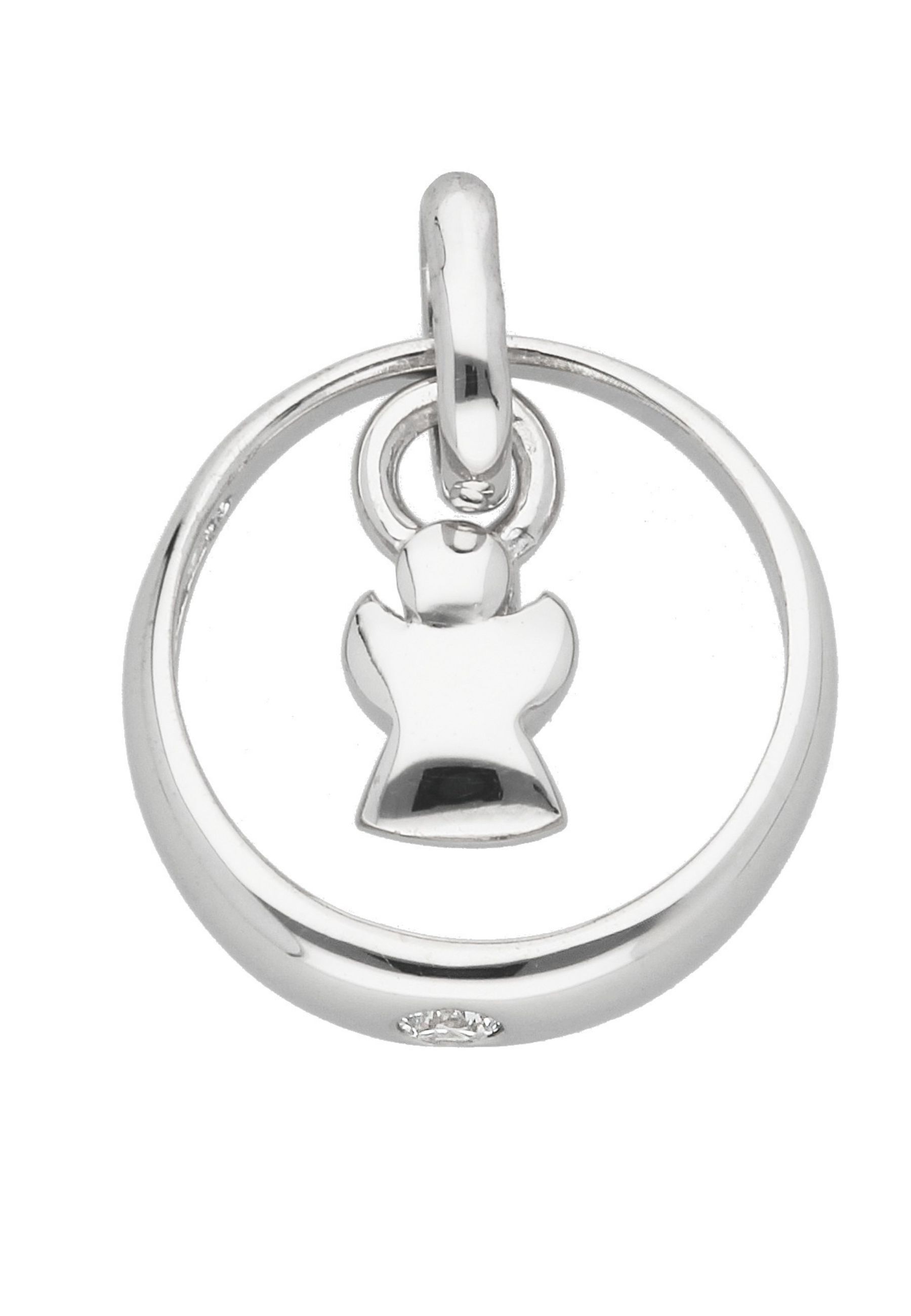 Adelia´s Kettenanhänger »Damen 925 Silber Anhänger Engel mit Zirkonia Ø 11,6 mm«, mit Zirkonia für Damen