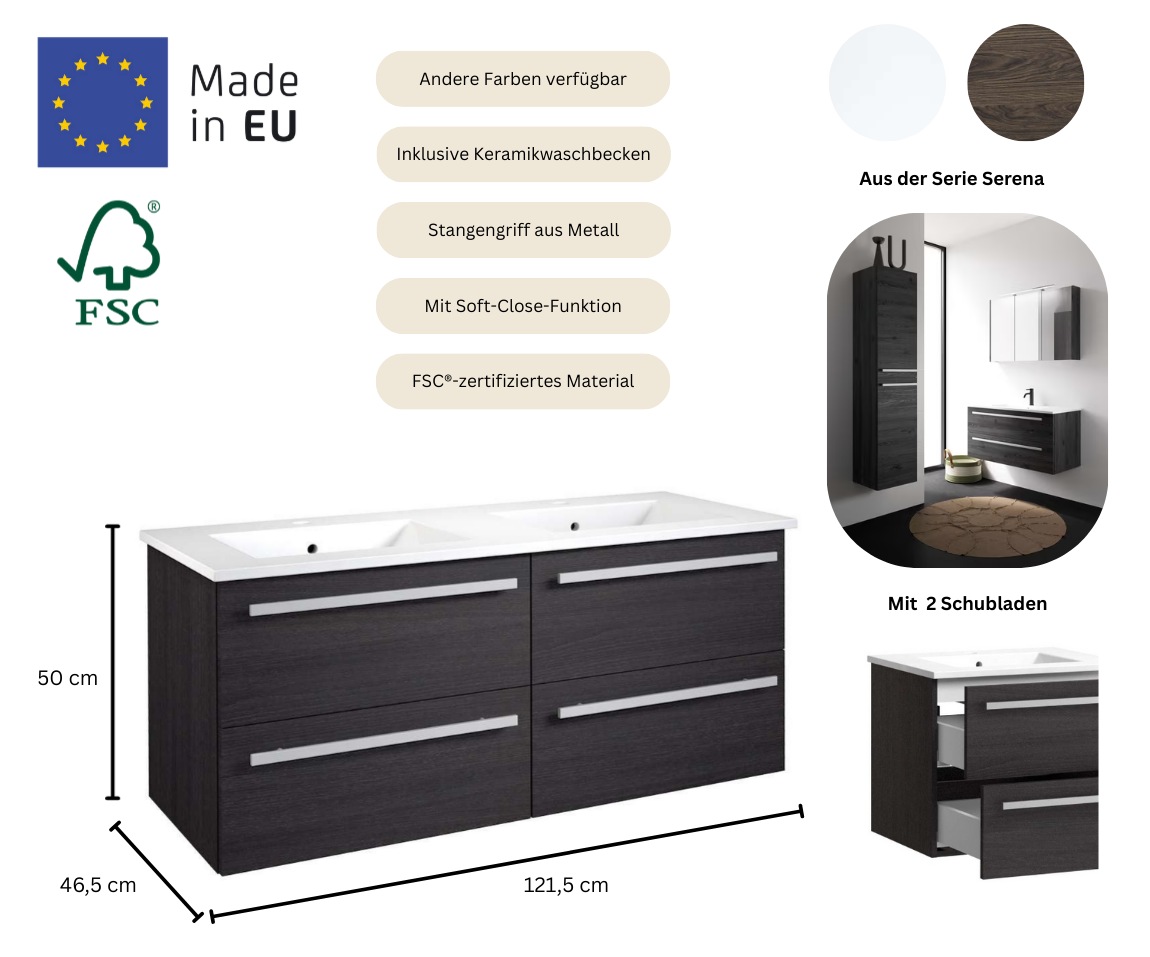 Thumbnail - welltime Doppelwaschbecken "Serena"