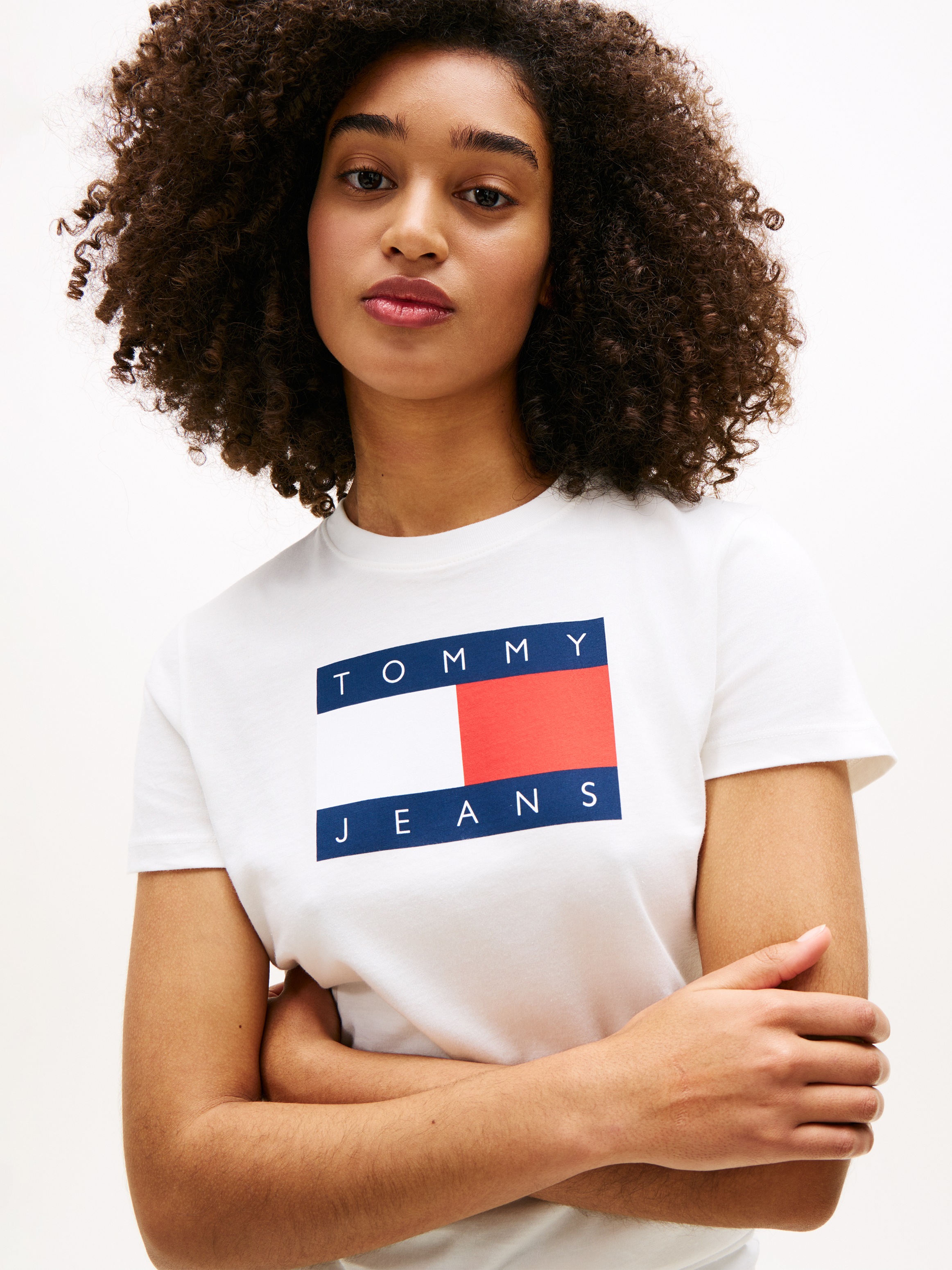 Tommy Jeans Kurzarmshirt »TJW REG TJ FLAG SS TEE« Baumwolle, Logodruck, regular fit