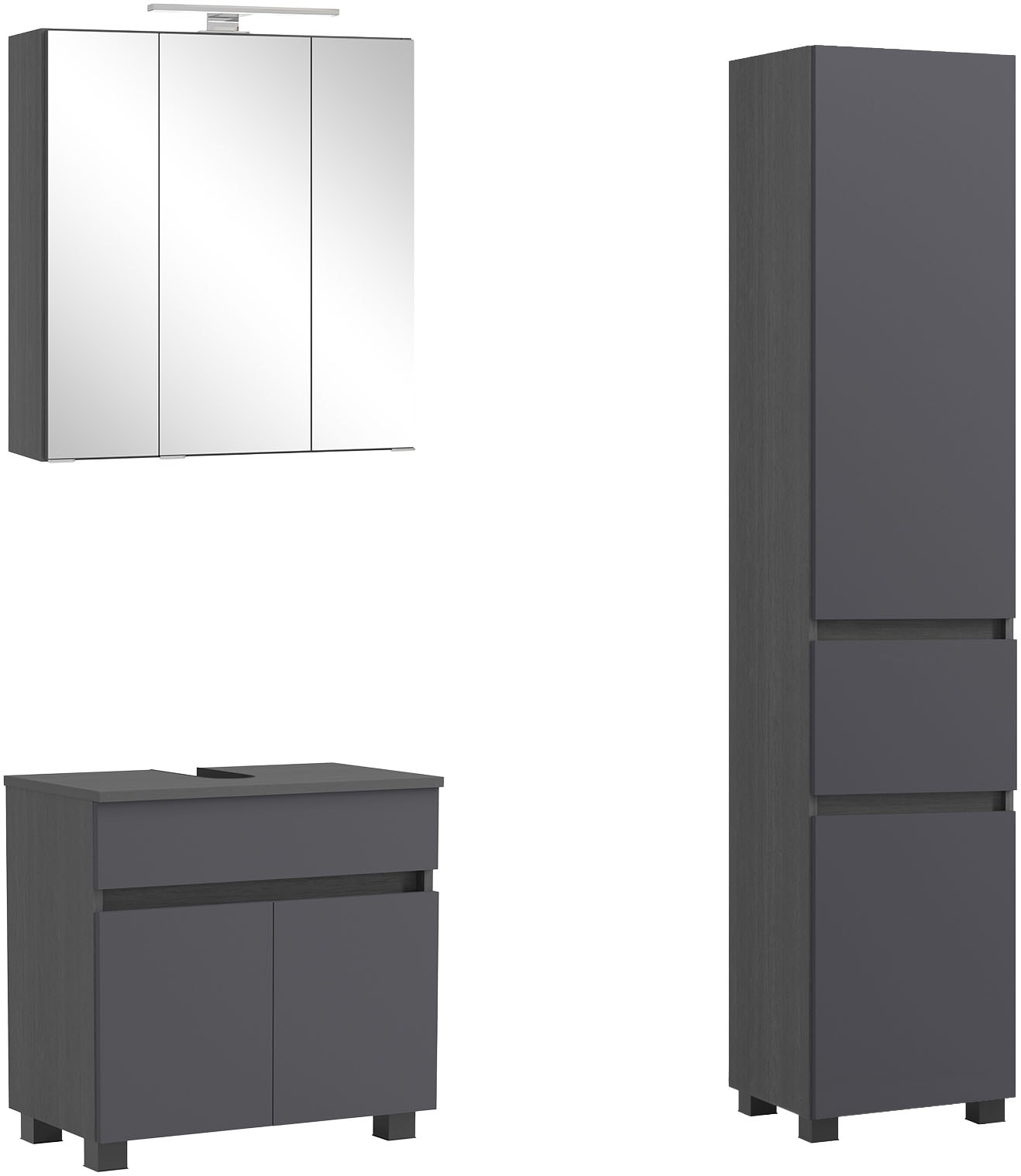 OTTO home Badmöbel-Set "BOZEN, 3-tlg. Unterbecken-Set - Seitenschrank"