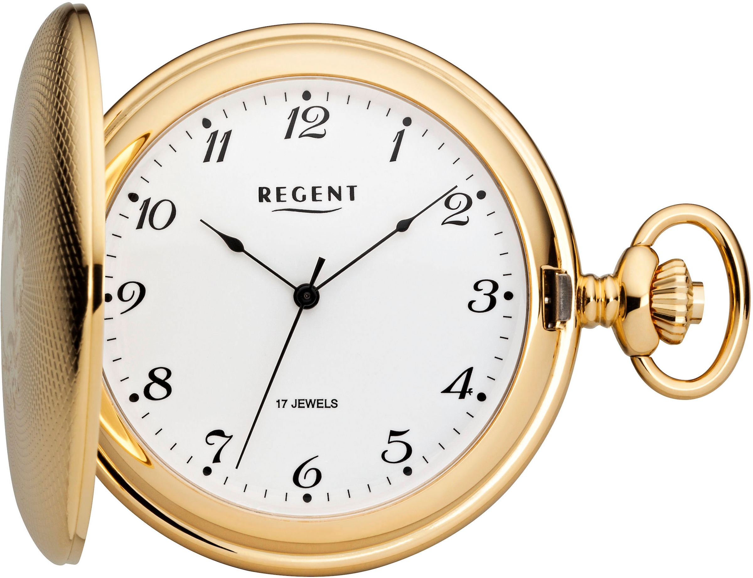 REGENT Damen Taschenuhr "P714-19403049", gold, Taschenuhren, Herrenuhr, Handaufzug, Acrylglas, Geschenkidee