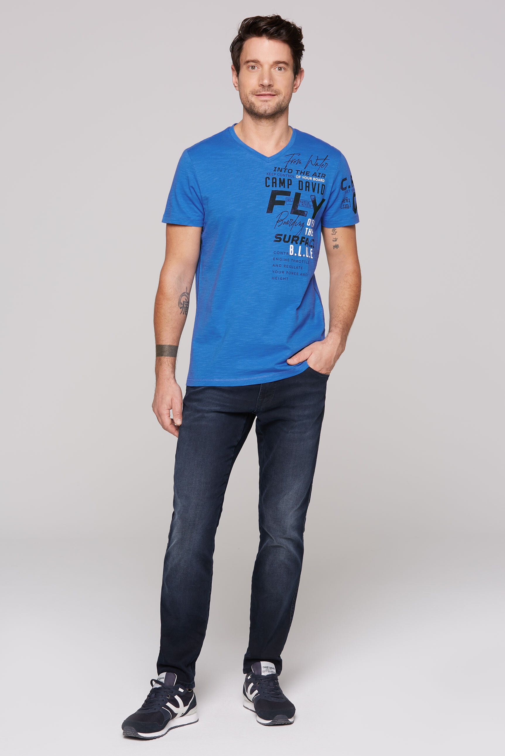 CAMP DAVID V-Shirt, aus Baumwolle