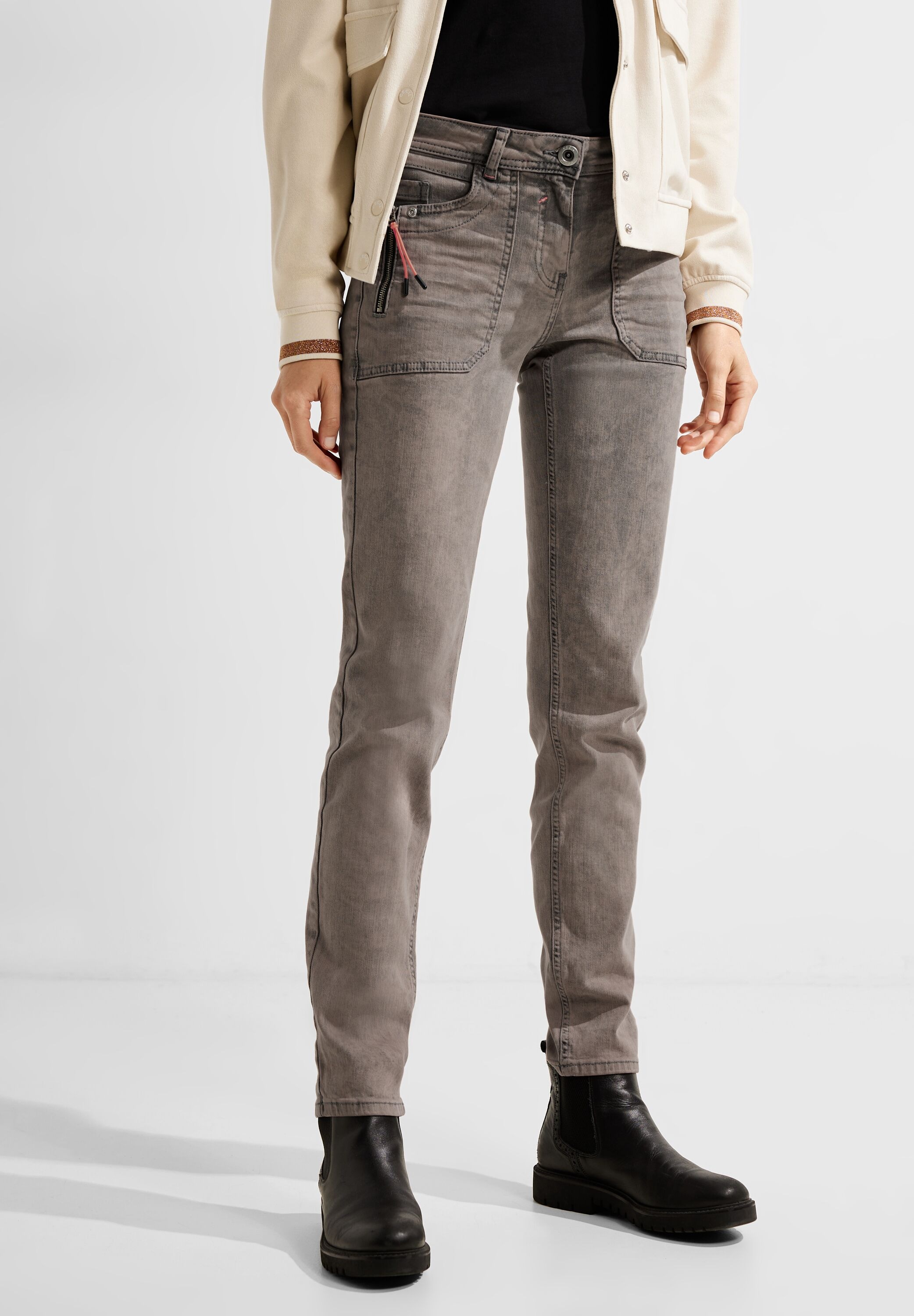 Cecil Slim-fit-Jeans »Damenjeans Style Toronto«, Mit modischer Waschung,  Tasche seitlich mit Zipper für kaufen | BAUR