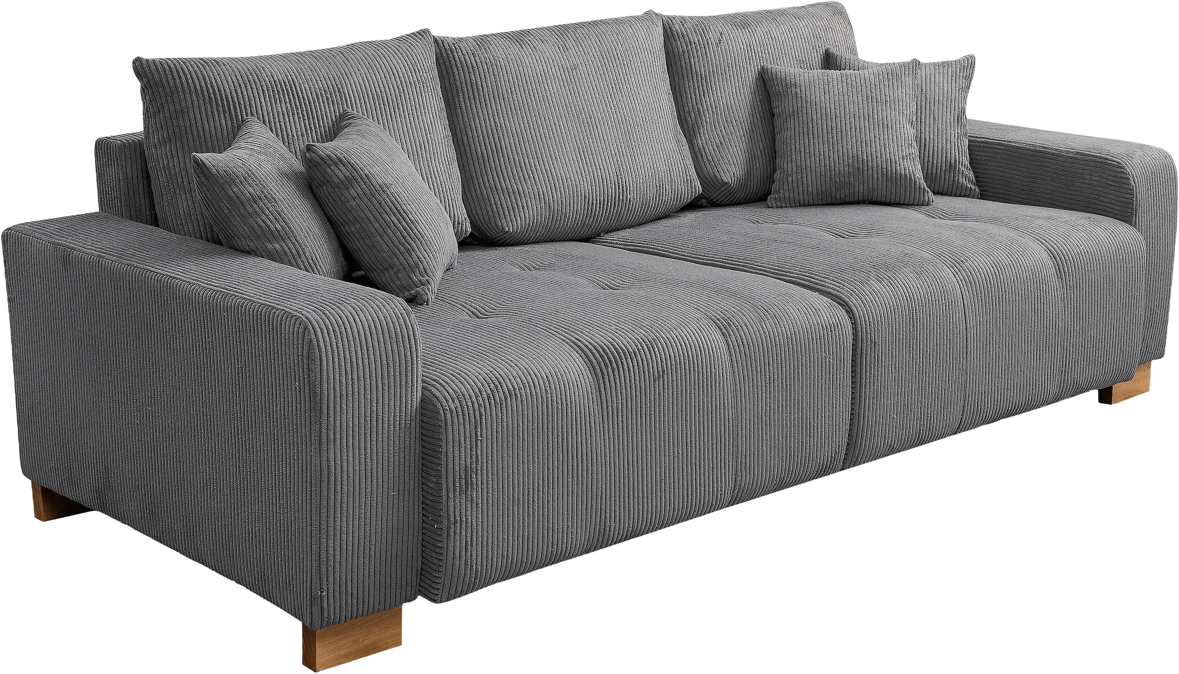 WERK2 Big-Sofa »Rimini 240 cm breit Cord XXL Couch mit großer Sitztiefe, 4-Sitzer« Megasofa mit 4 Sitzplätzen, losen Rückenkissen & Zierkissen
