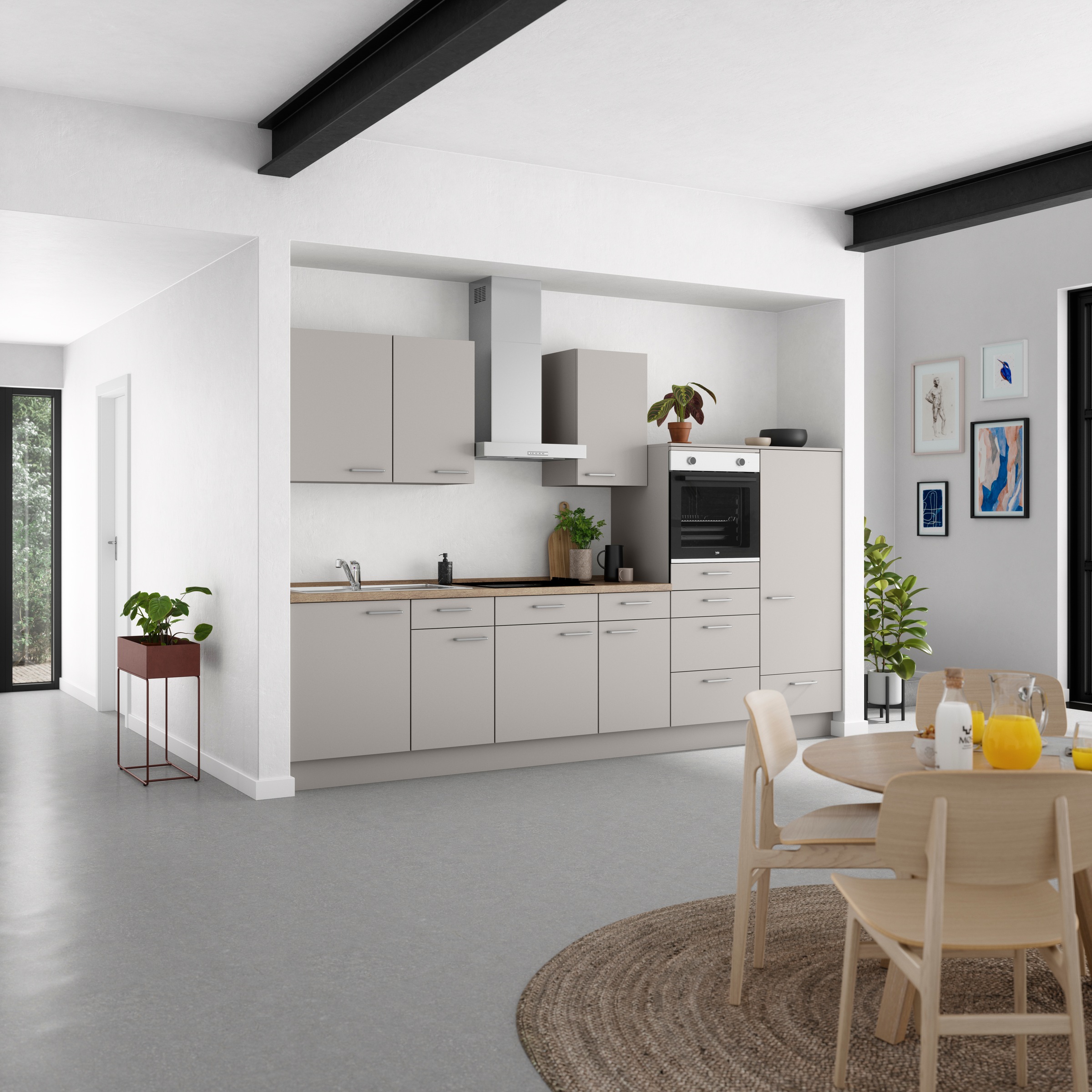 nobilia® Küchenzeile »"Touch I"«, vormontiert, Ausrichtung wählbar, Breite 330 cm, wahlw. mit E-Geräten
