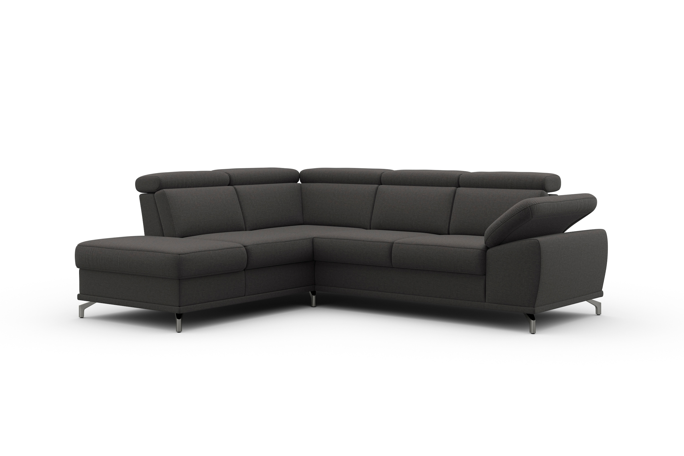 sit&more Ecksofa »Cabrio L-Form, mit Sitztiefenverstellung, Arm- und Kopfteilverstellung«, 3 Nierenkissen, Federkern, optional Bettfunktion und Stauraum