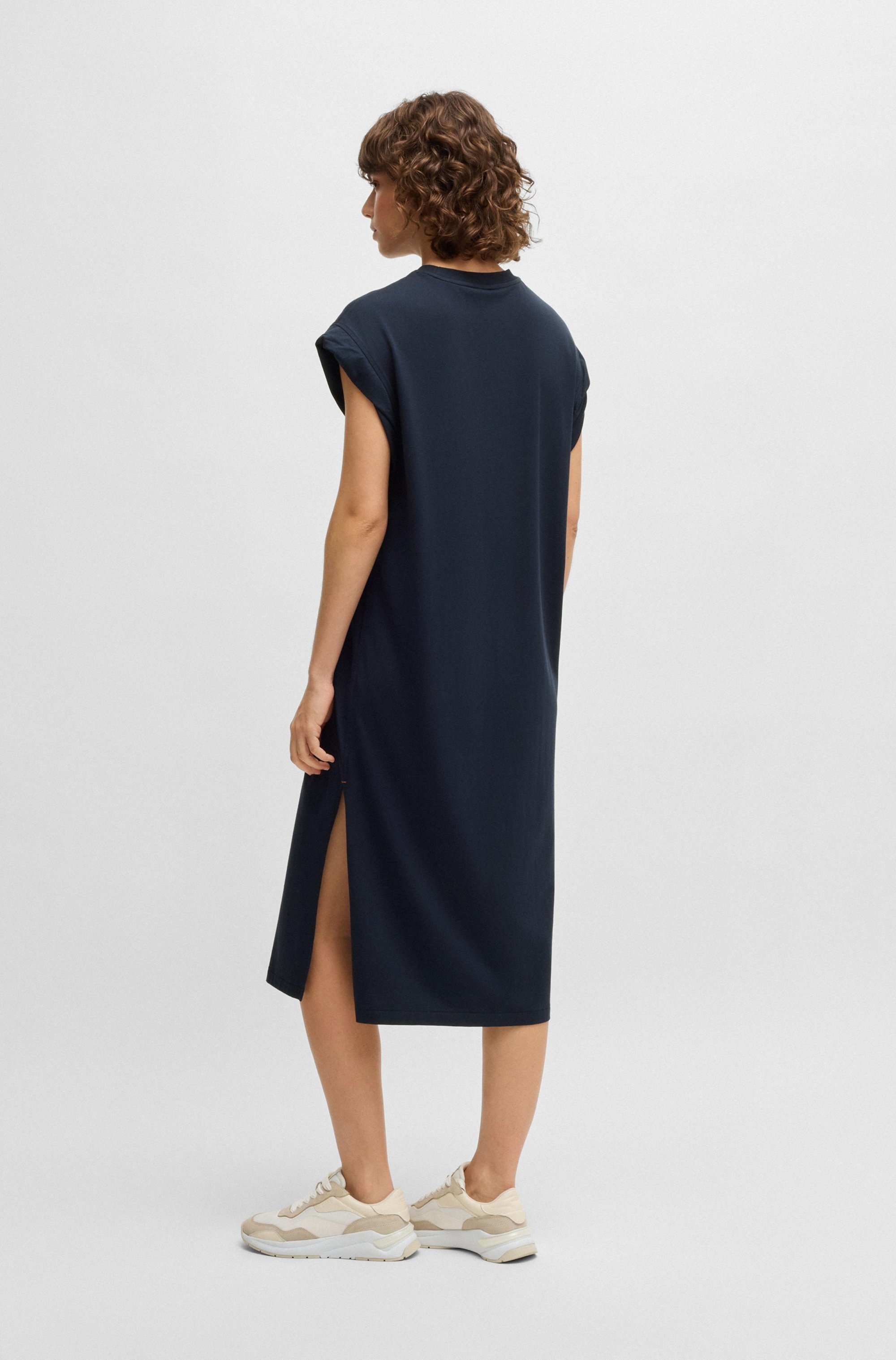 BOSS ORANGE Jerseykleid "C Edress 5", mit Schlitzen, Logoschriftzug günstig online kaufen