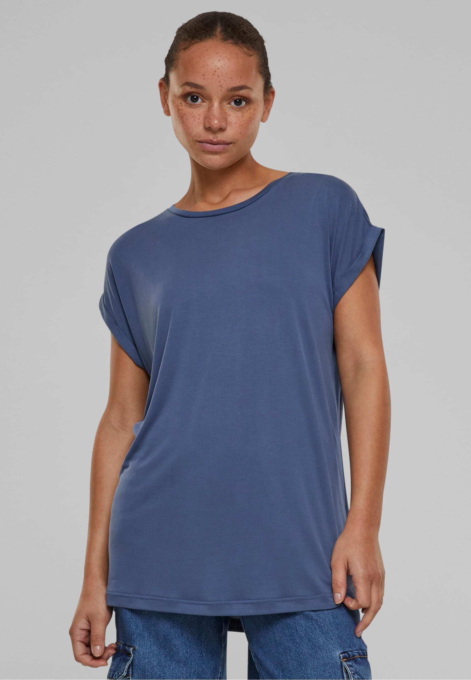 URBAN CLASSICS Kurzarmshirt »Urban Classics Damen Ladies Modal Extended Shoulder Tee«, (1 tlg.)