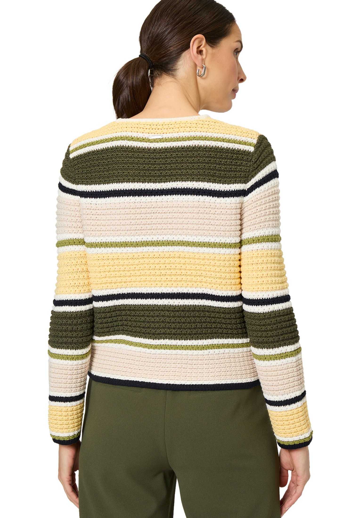 Zero Strickjacke »zero Strickjacke gestreift mit Knopfleiste«, strukturiert