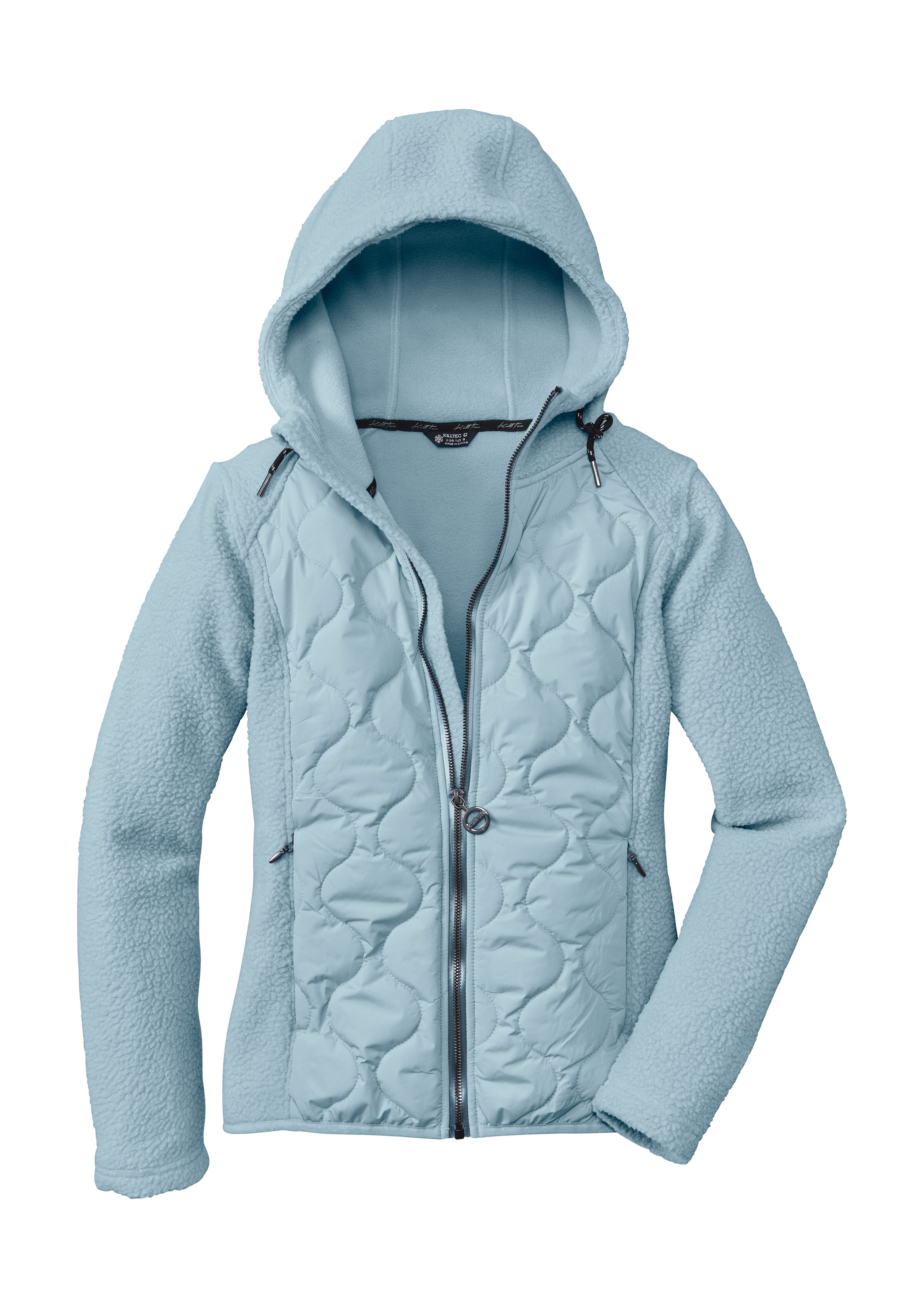 Killtec Fleecejacke »KSW 108 WMN FLC JCKT«, Fleecejacke in Hybridoptik, regulierbare Kapuze, Kinnschutz