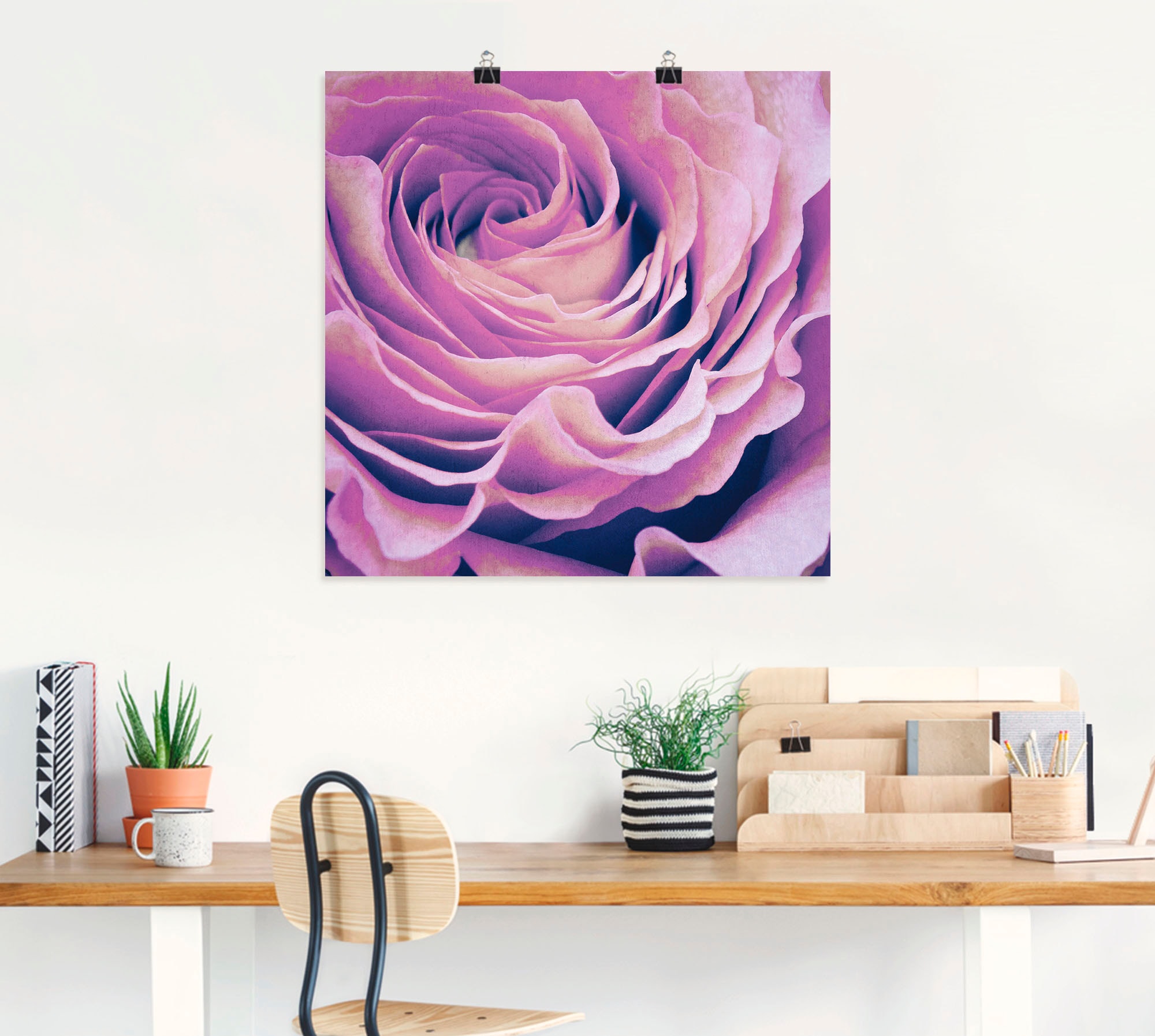 Artland Wandbild »Lila Rose«, Blumen, (1 St.), als Leinwandbild, Poster in verschied. Größen