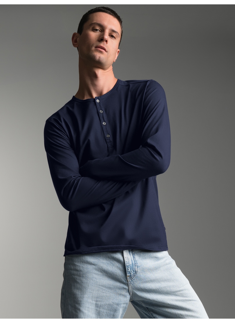 Trigema Longsleeve "TRIGEMA Langarmshirt mit Knopfleiste" 1 Stk. günstig online kaufen