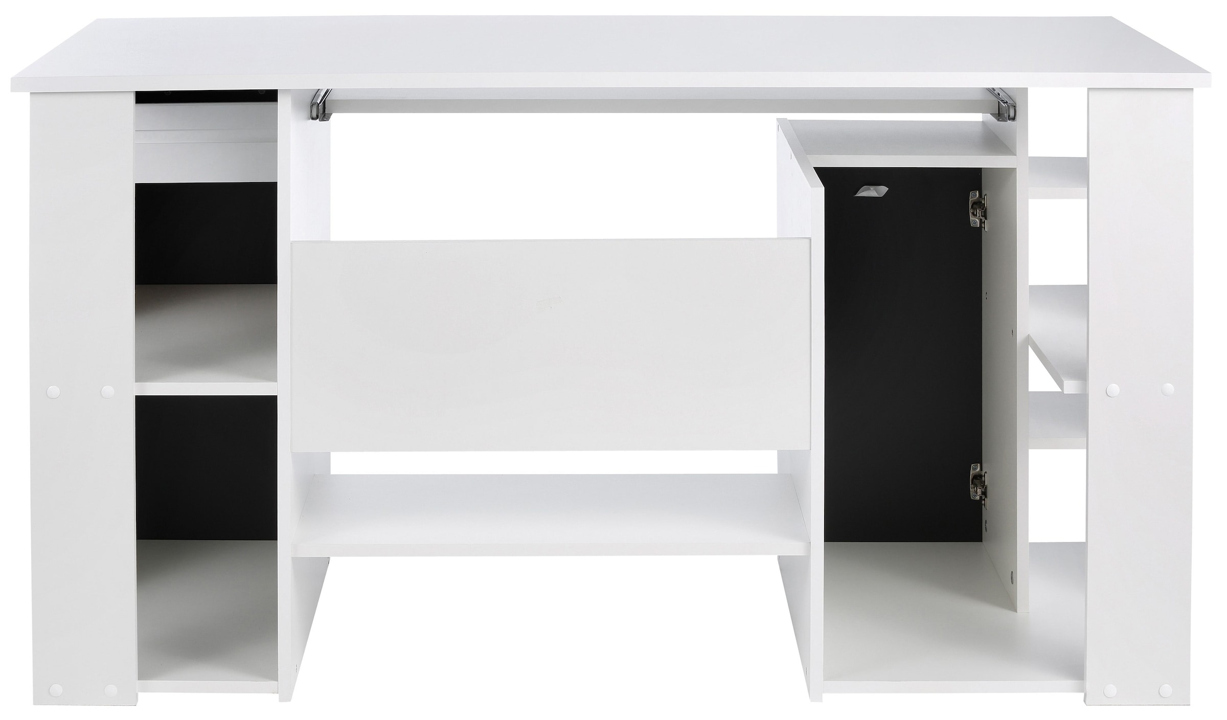 VOGL Möbelfabrik Schreibtisch »Tim mit seitlich offenen Fächern & Tastaturauszug,«, Druckerablage, 1 Schublade, Breite 138 cm, Made in Germany