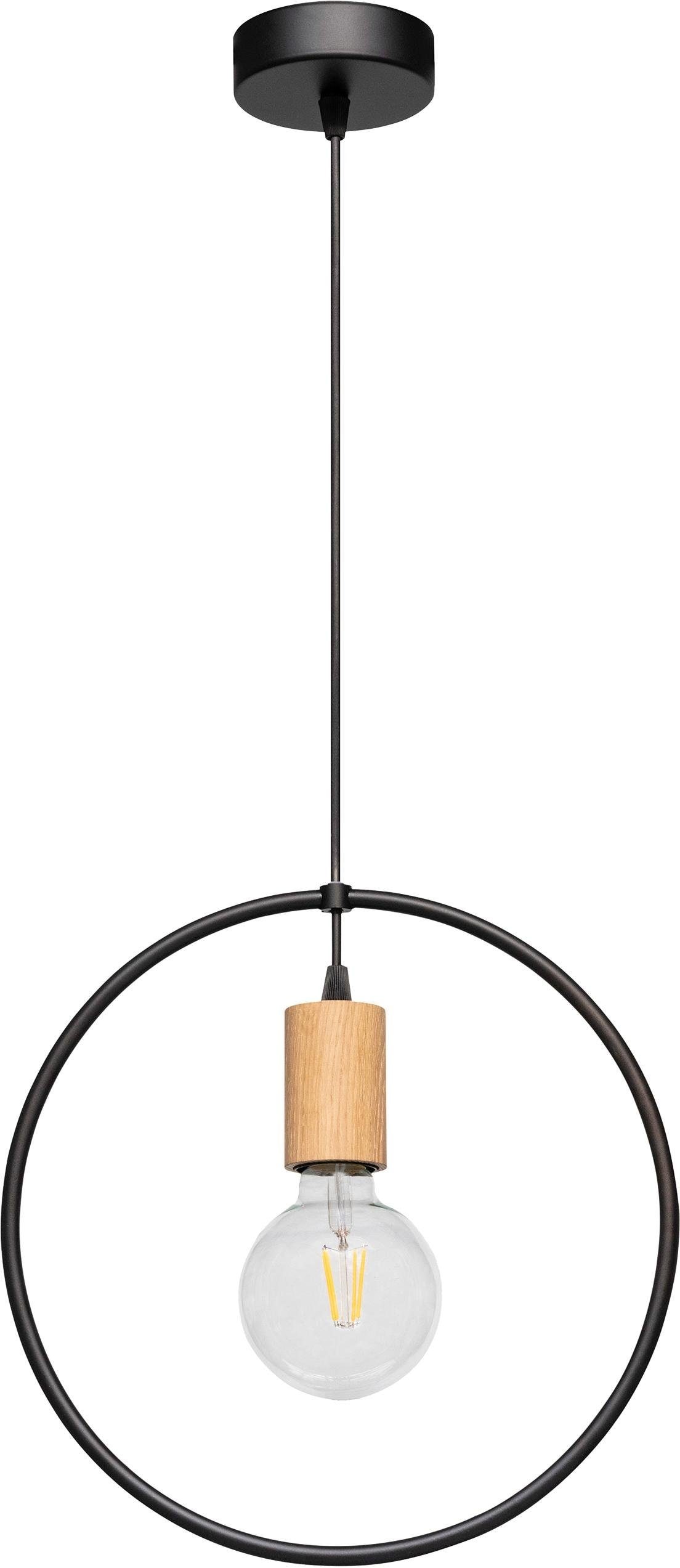 SPOT Light Pendelleuchte »CARSTEN WOOD«, 1 flammig-flammig, Hängeleuchte, Moderne Leuchte aus Metall und Eichenholz