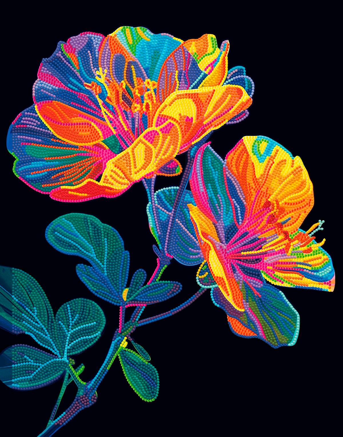 Diamond Dotz Kreativset »Diamond Painting Neon Blumen«